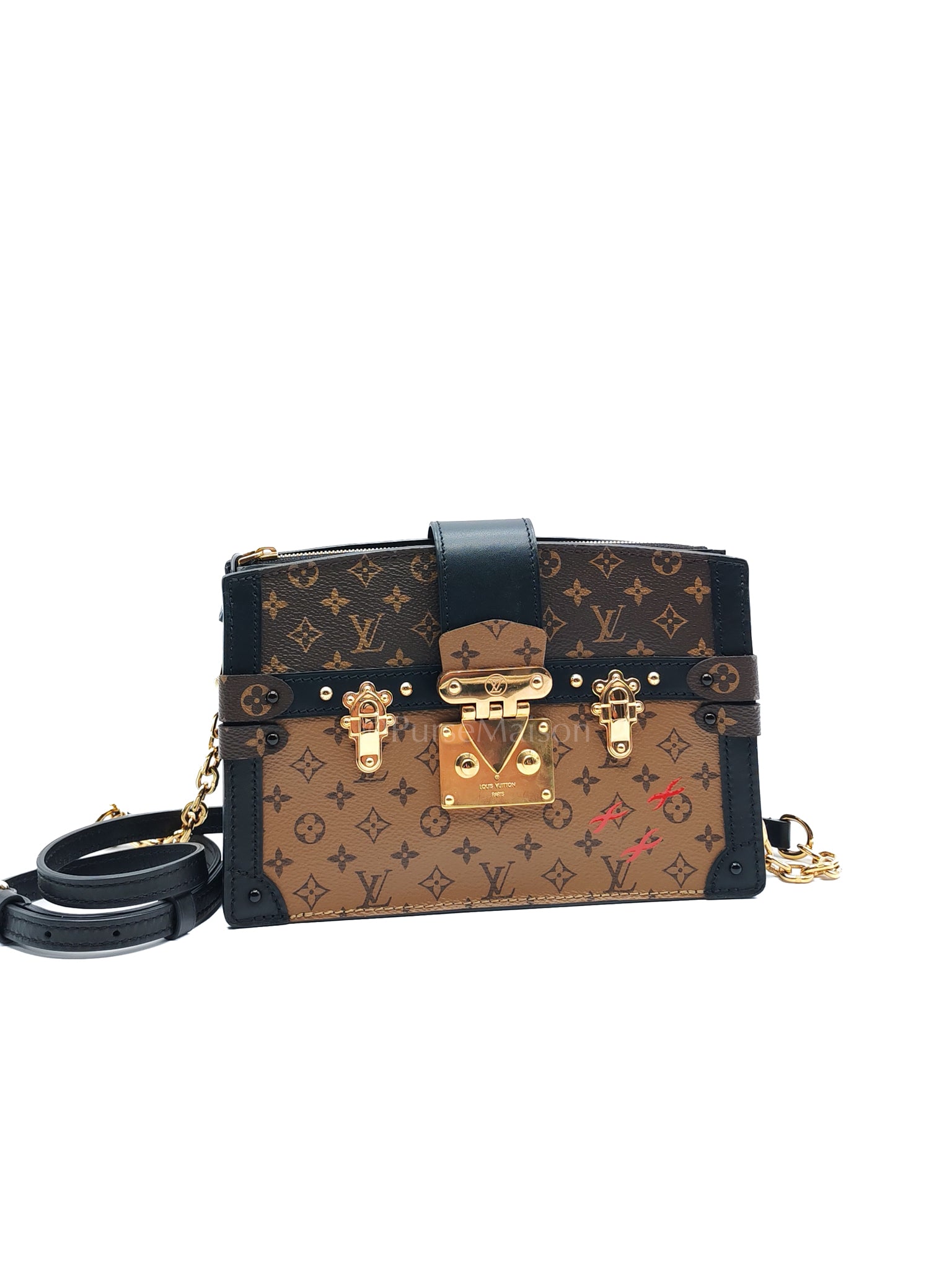 Trunk Clutch Crossbody Bag in Reverse Monogram Canvas (Microchip)