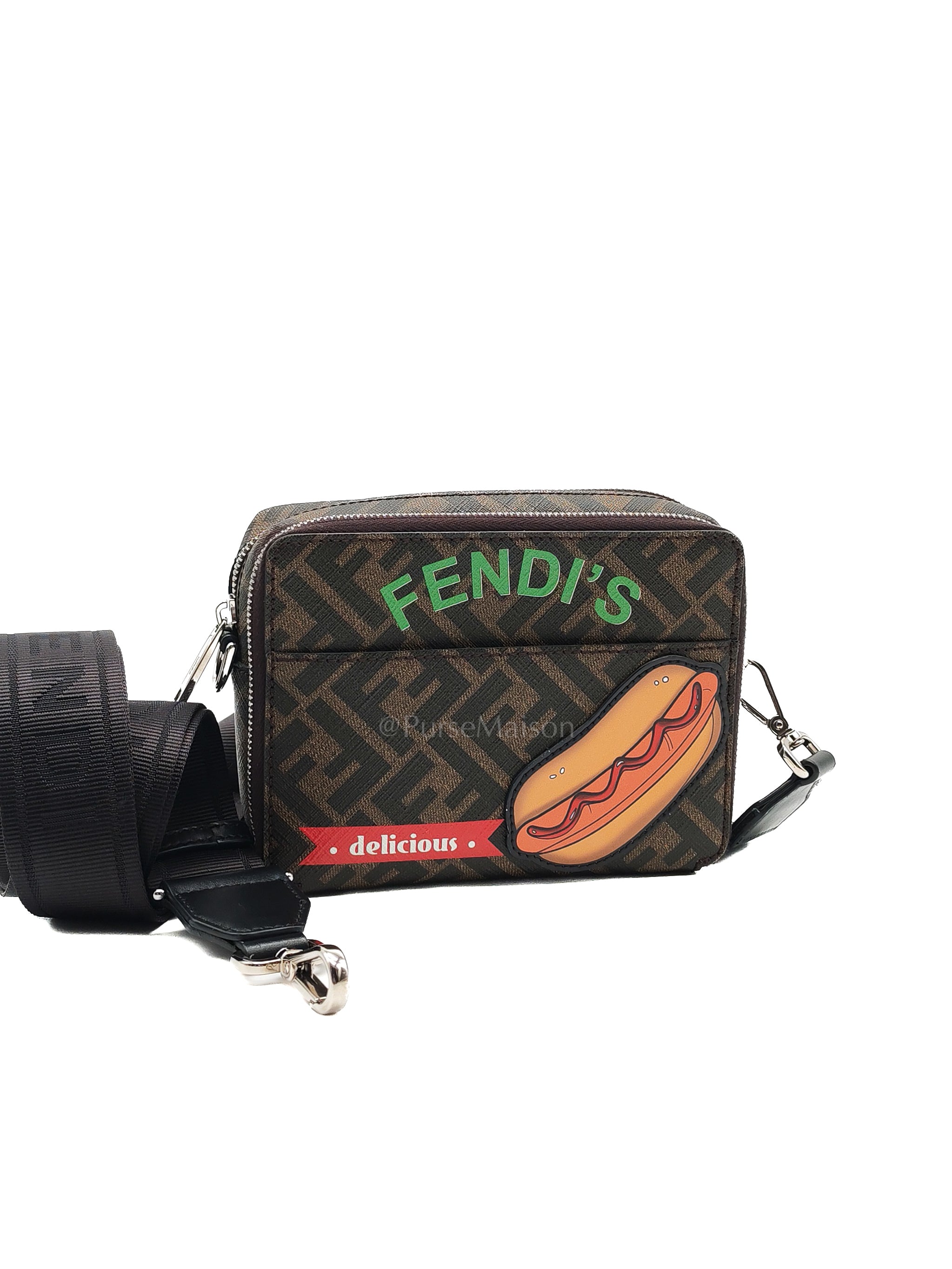 Monogram Camera Case in Woven Canvas Crossbody Bag