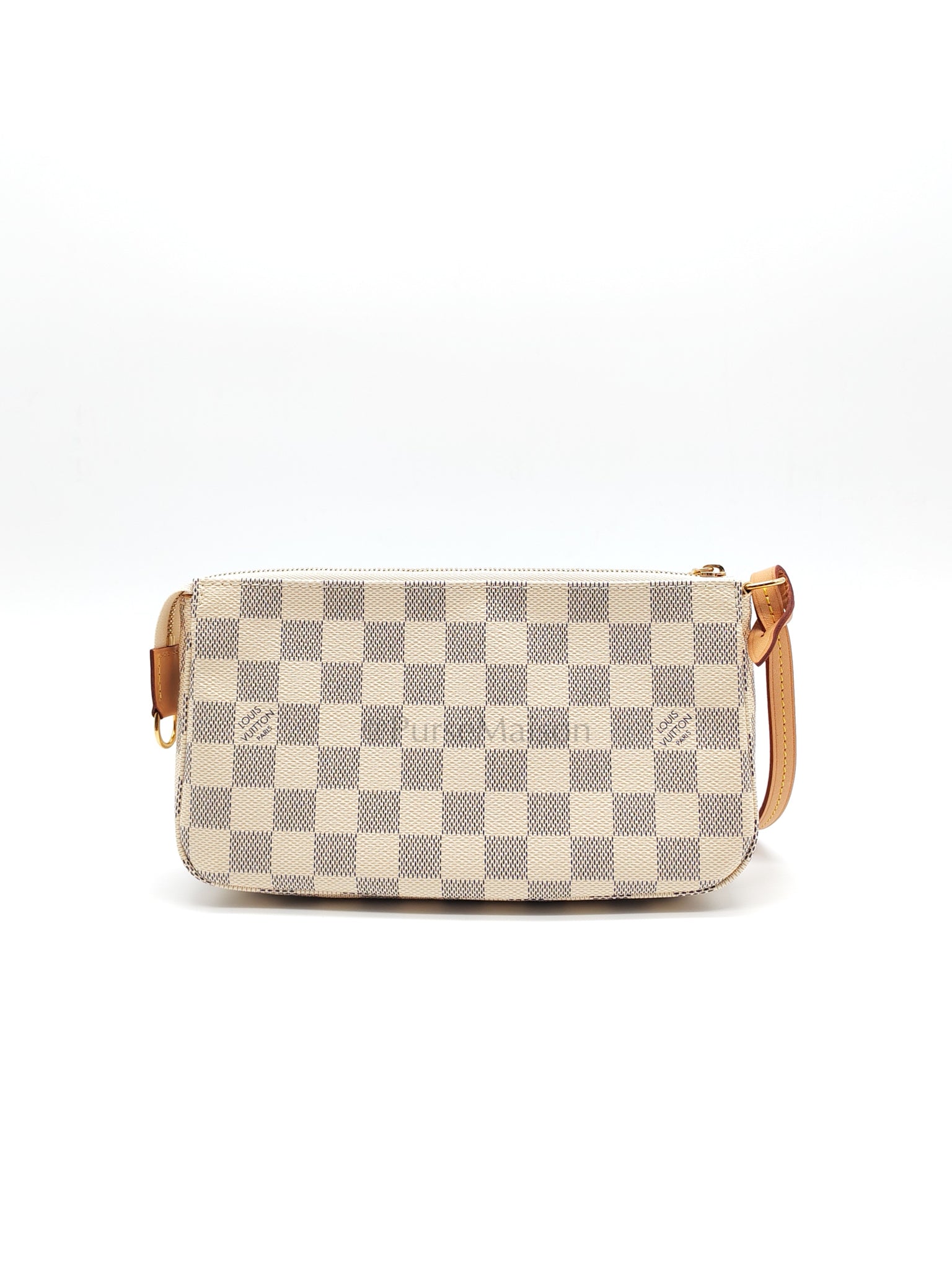 Pochette Accesories in Damier Azur Canvas Shoulder Bag (Microchip)