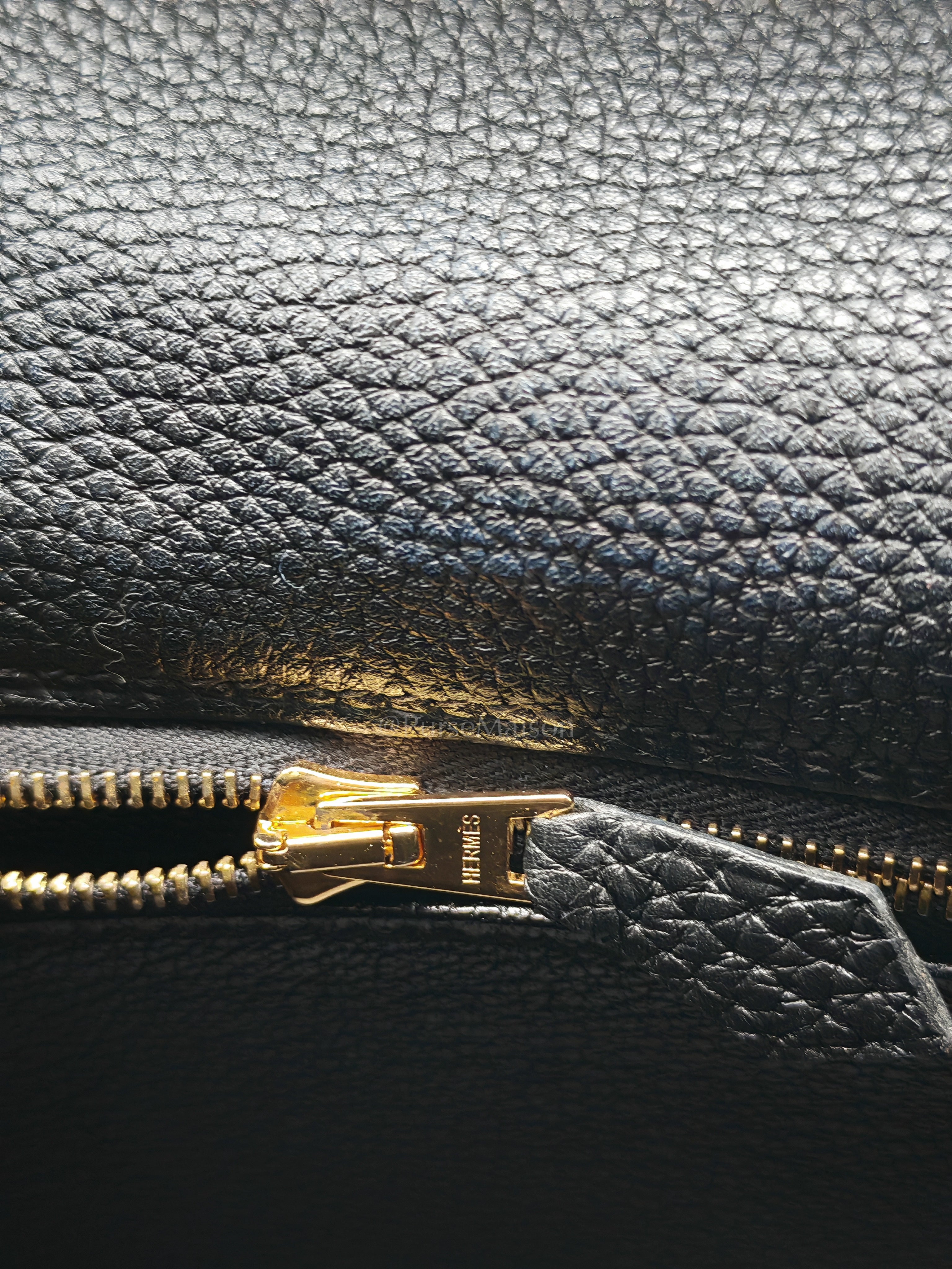 Kelly 28 Retourne in Black Togo Leather & Gold Hardware Stamp Square M (2009)