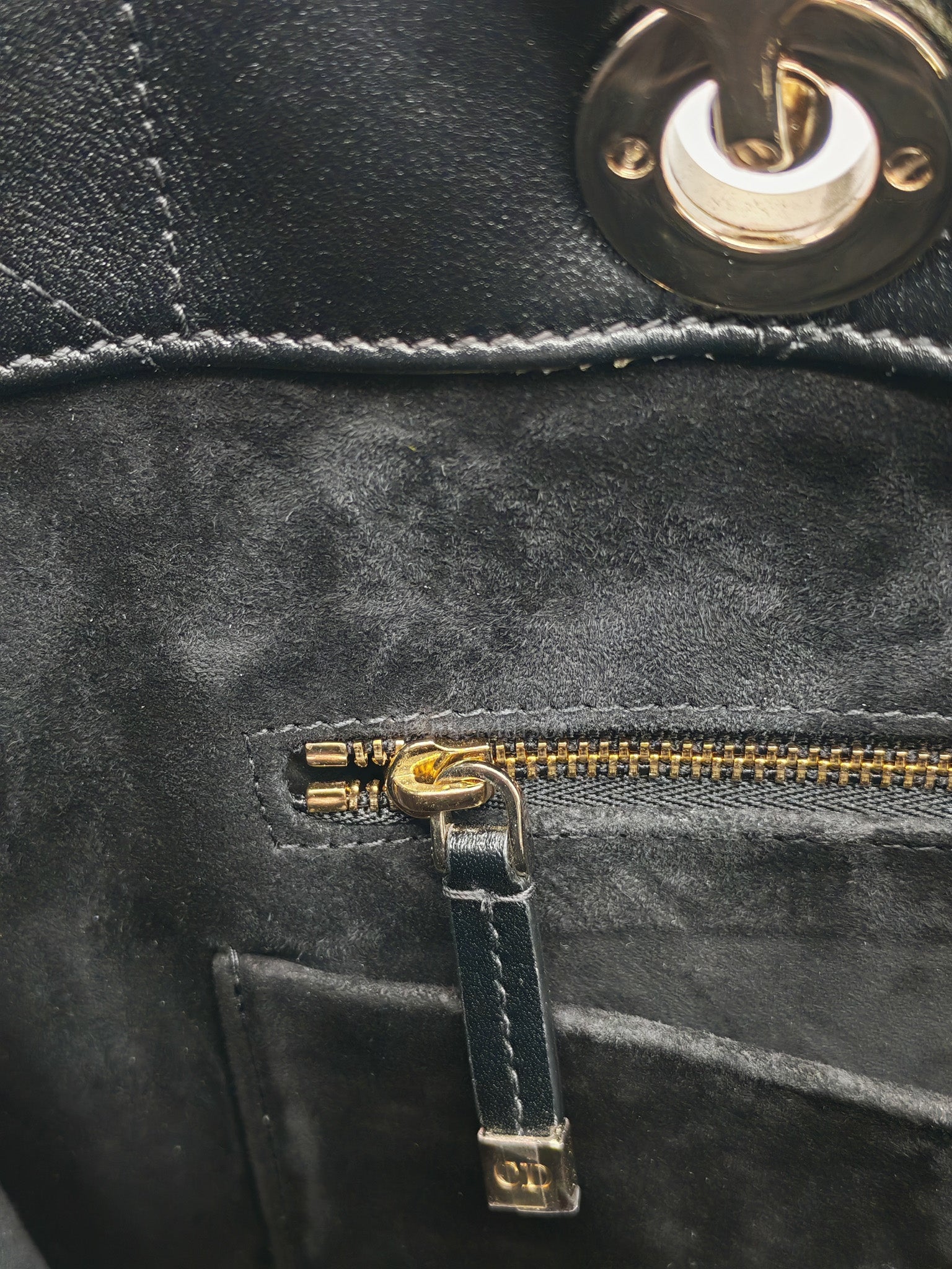 Essential Tote Bag in Black Calfskin Leather & Light Gold Hardware