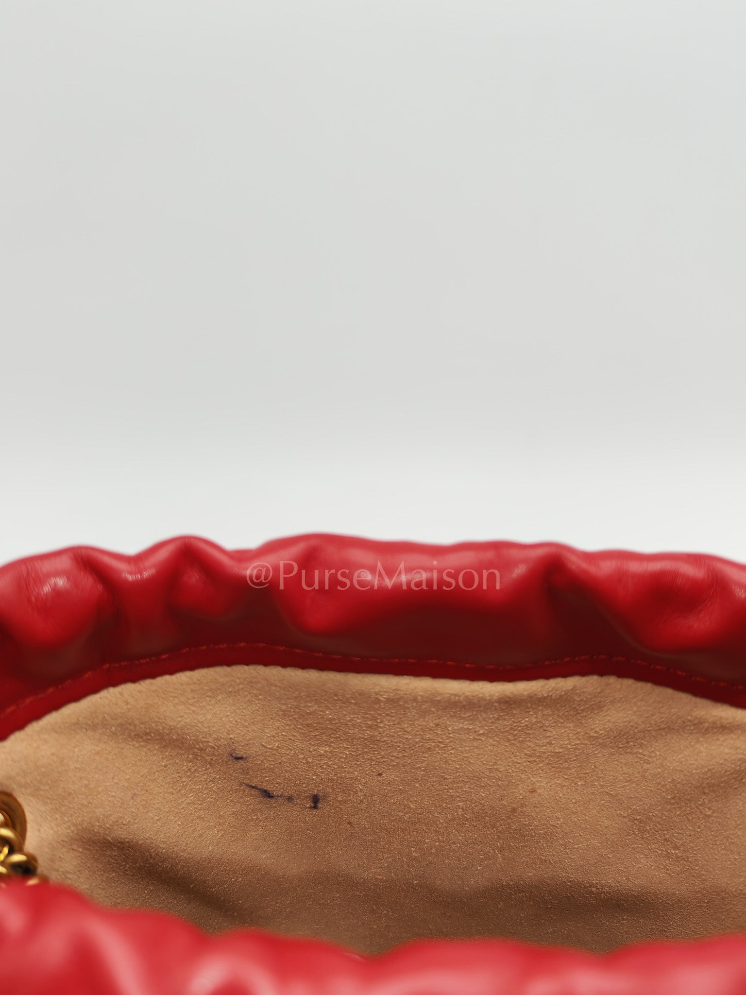 GG Mini Bucket Bag in Red Marmont Matelasse Leather