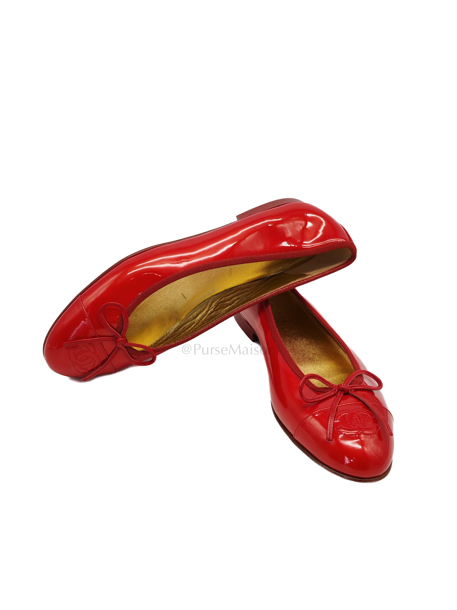 Ballet Flats Red Patent Leather Size 38EU (24cm)