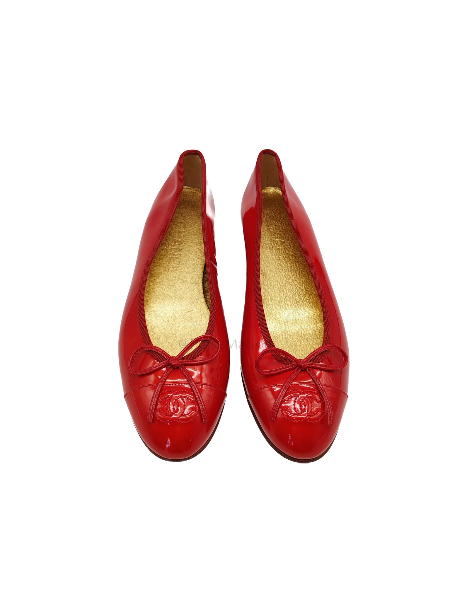 Ballet Flats Red Patent Leather Size 38EU (24cm)