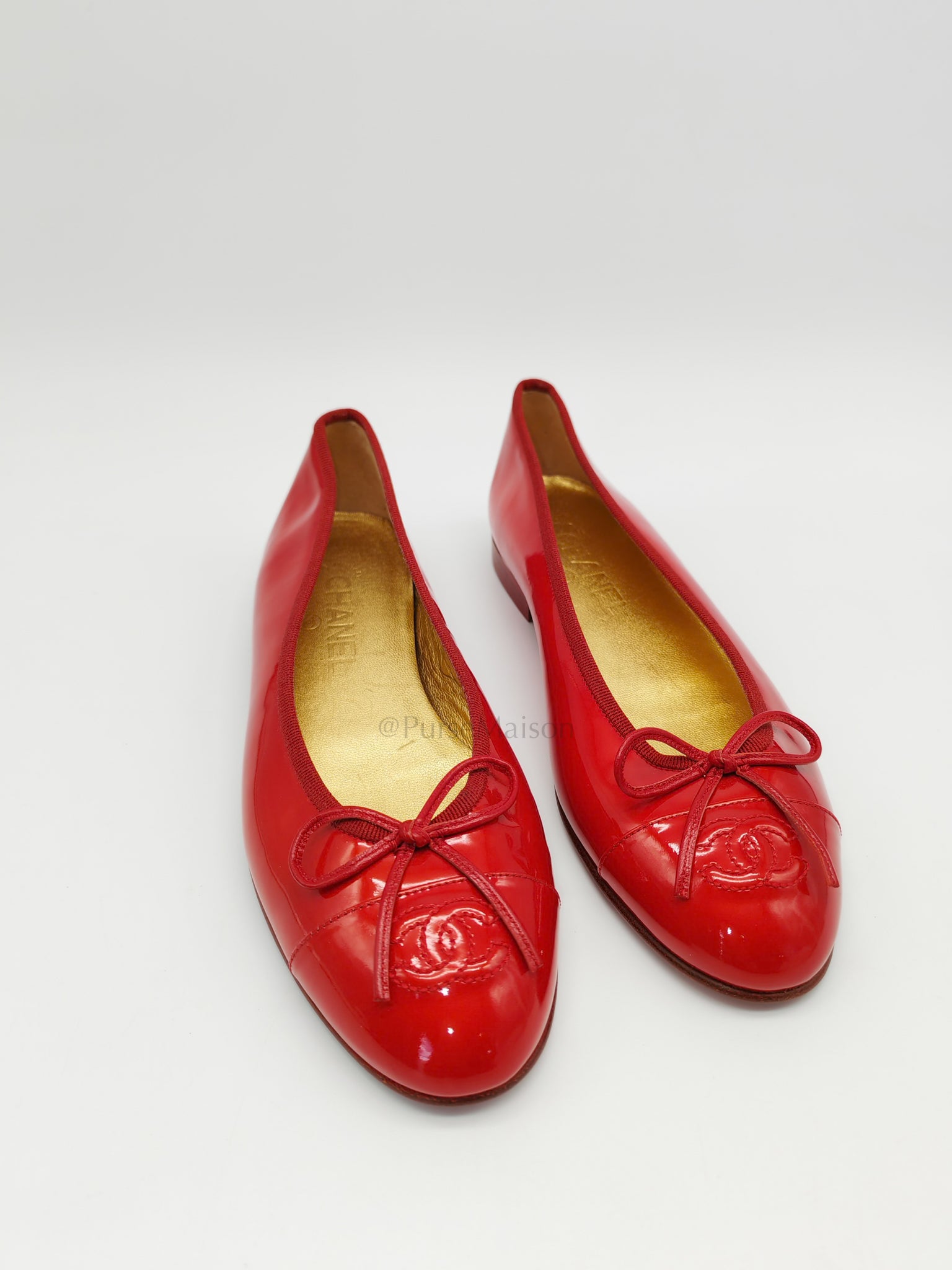 Ballet Flats Red Patent Leather Size 38EU (24cm)