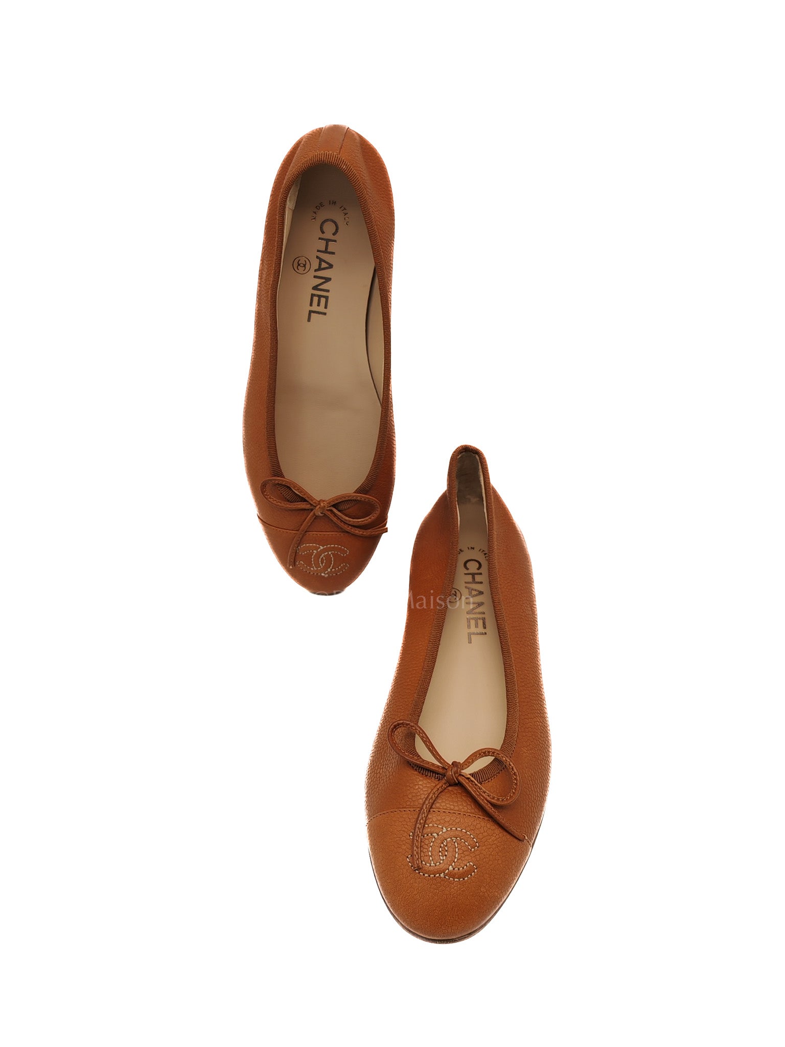 Ballet Flats in Brown CC Logo Cap Toe Size 37.5 EU (23.5cm)