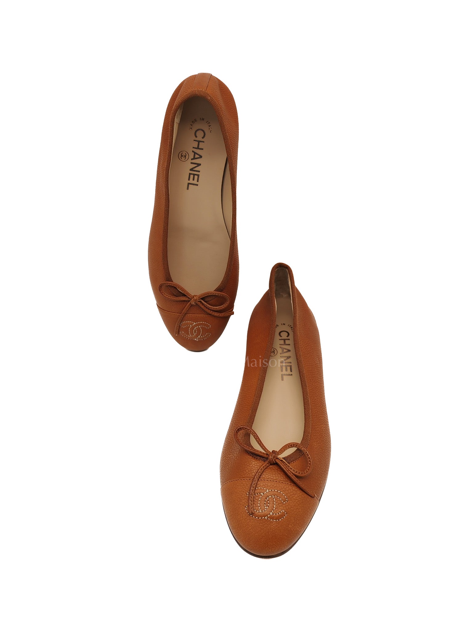 Ballet Flats in Brown CC Logo Cap Toe Size 37.5 EU (23.5cm)