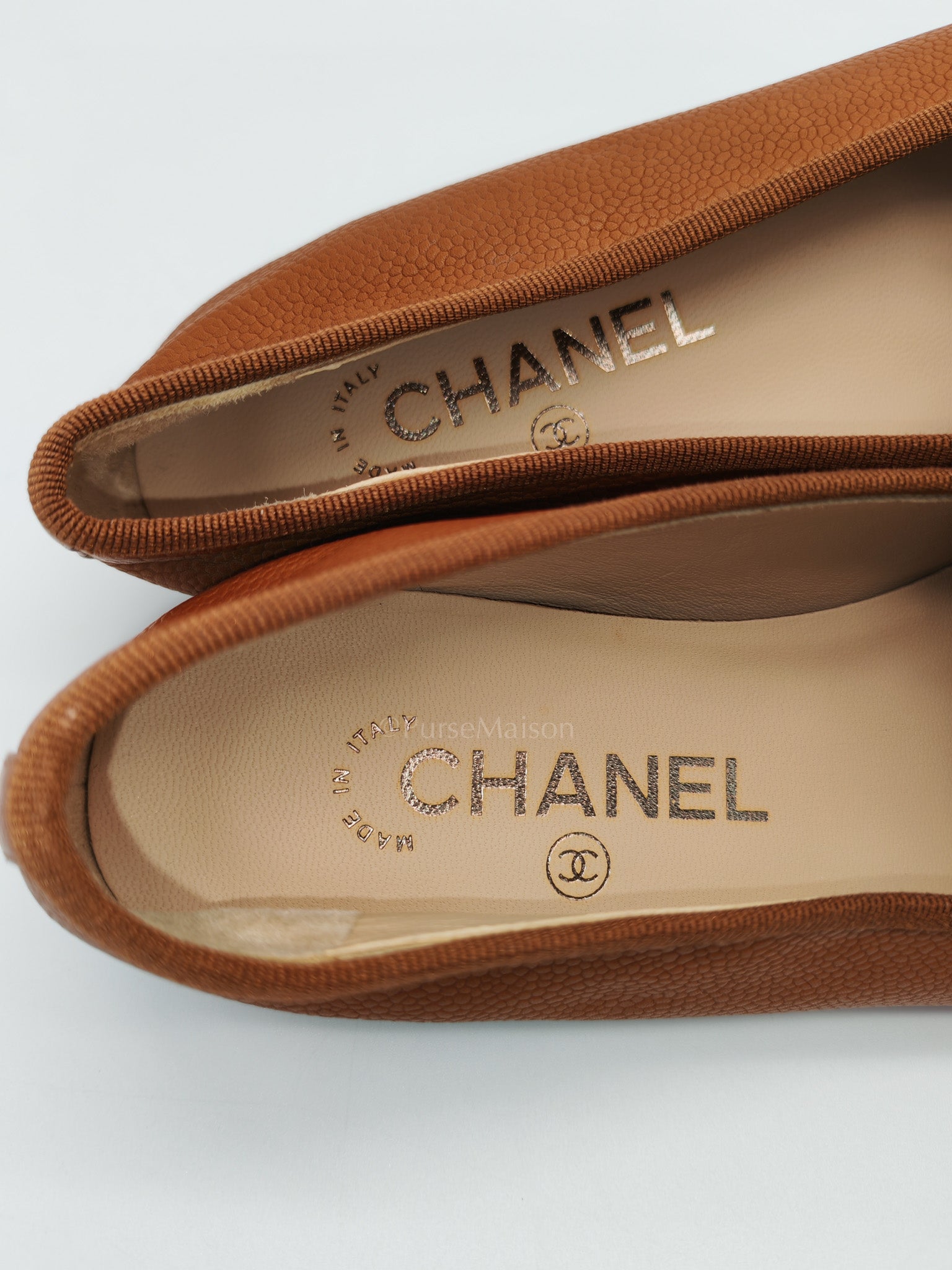 Ballet Flats in Brown CC Logo Cap Toe Size 37.5 EU (23.5cm)