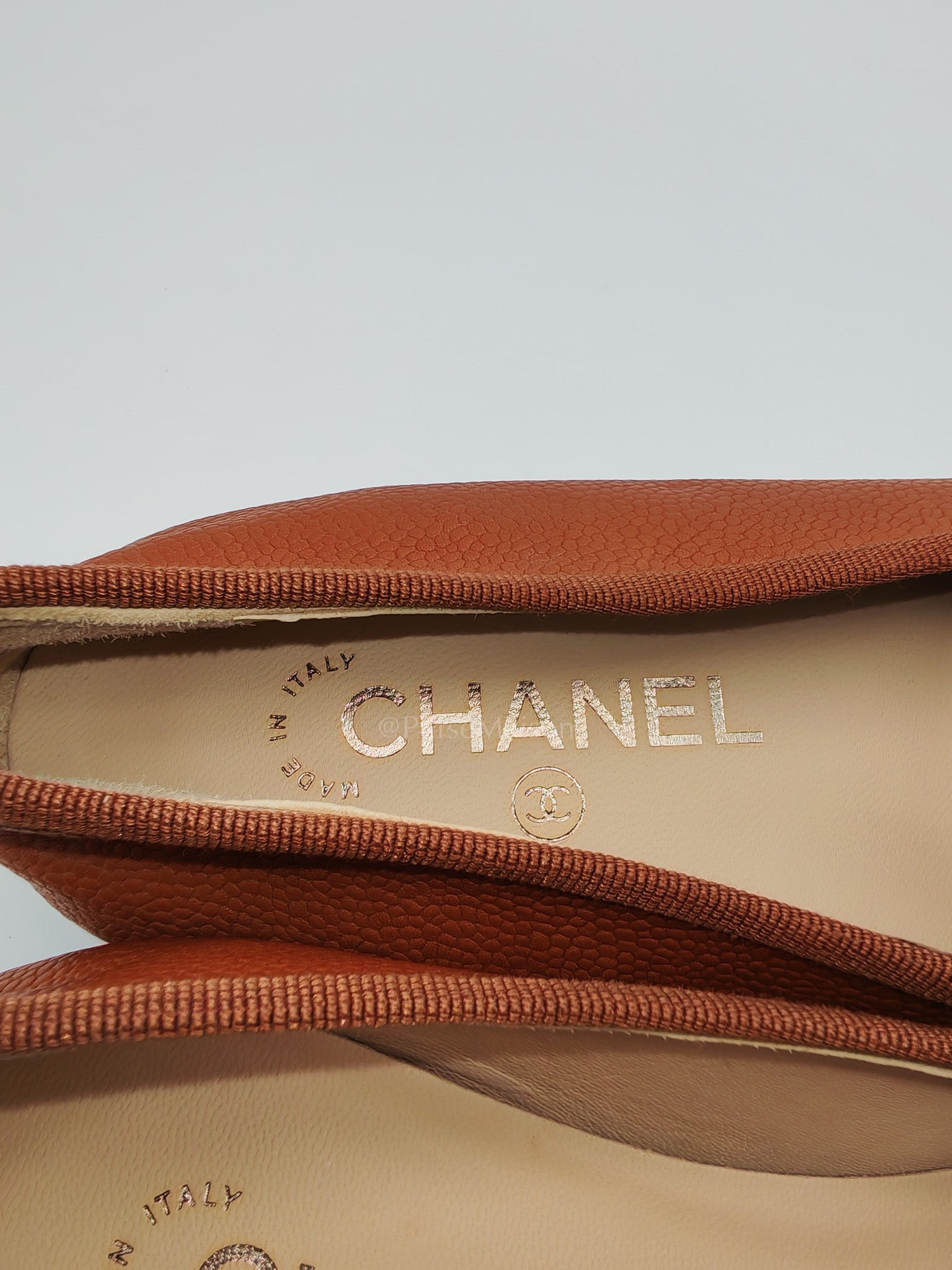Ballet Flats in Brown CC Logo Cap Toe Size 37.5 EU (23.5cm)