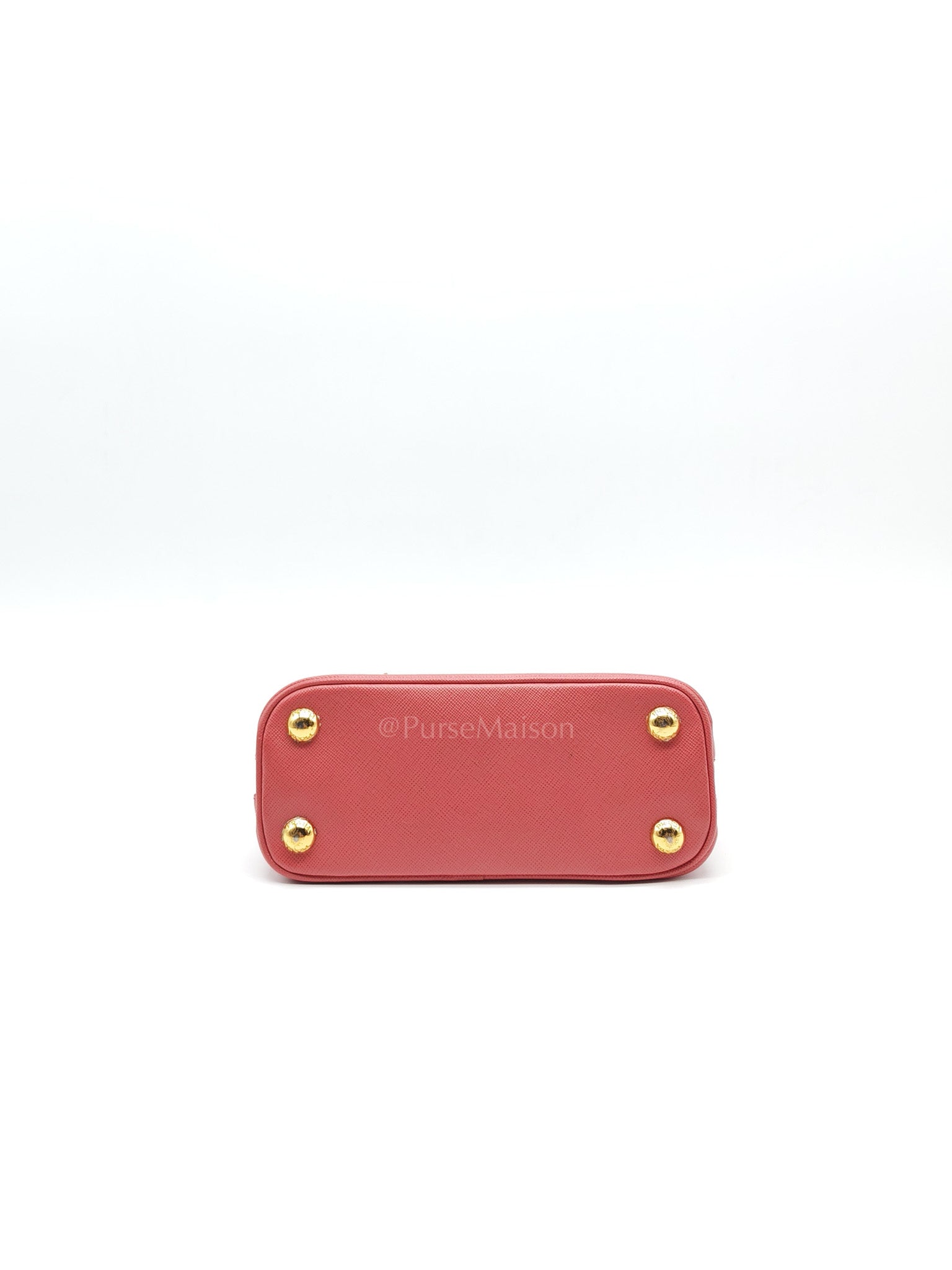 Promenade Mini Bag in Pink Saffiano Lux Leather & Gold Hardware