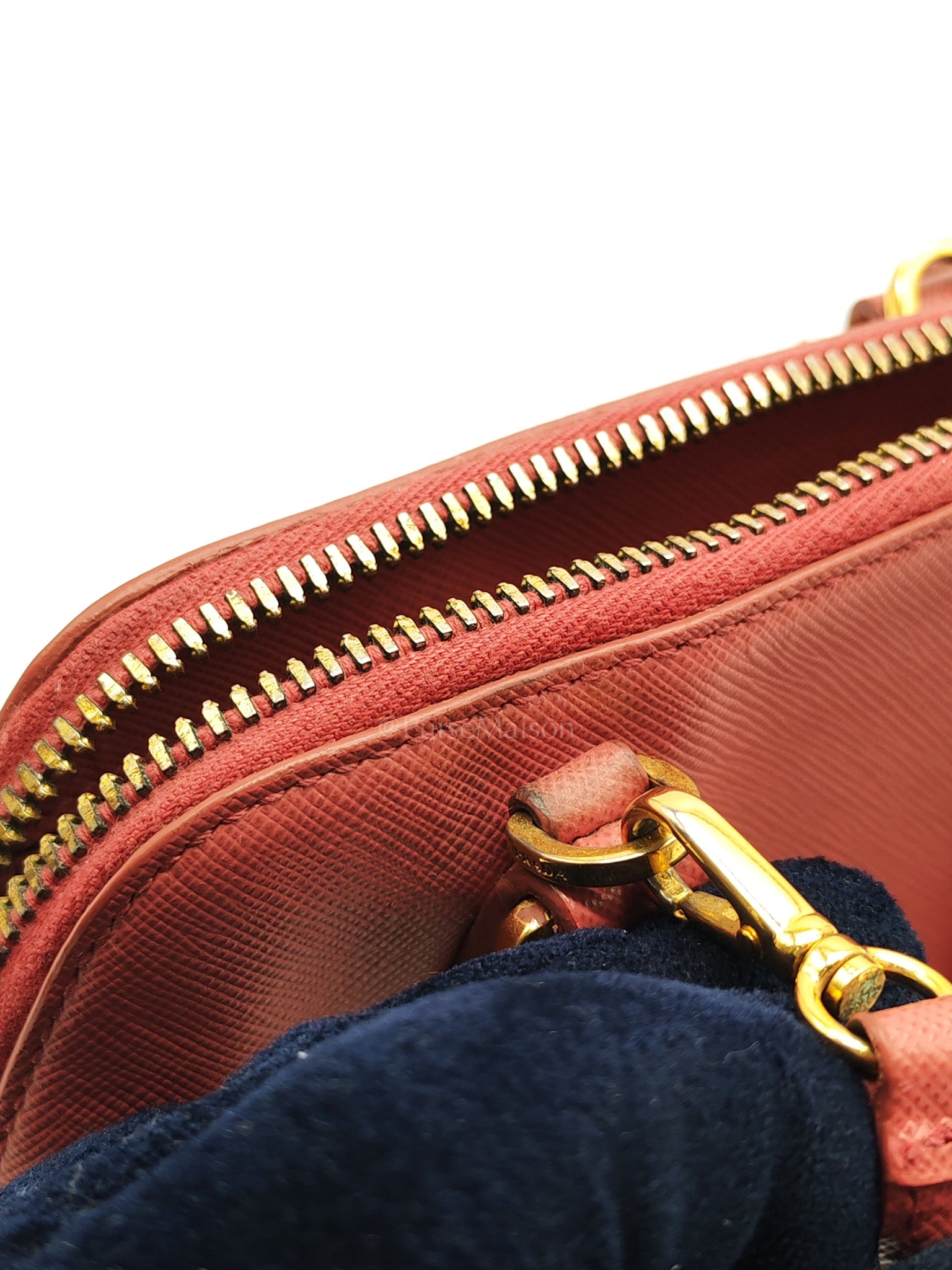Promenade Mini Bag in Pink Saffiano Lux Leather & Gold Hardware
