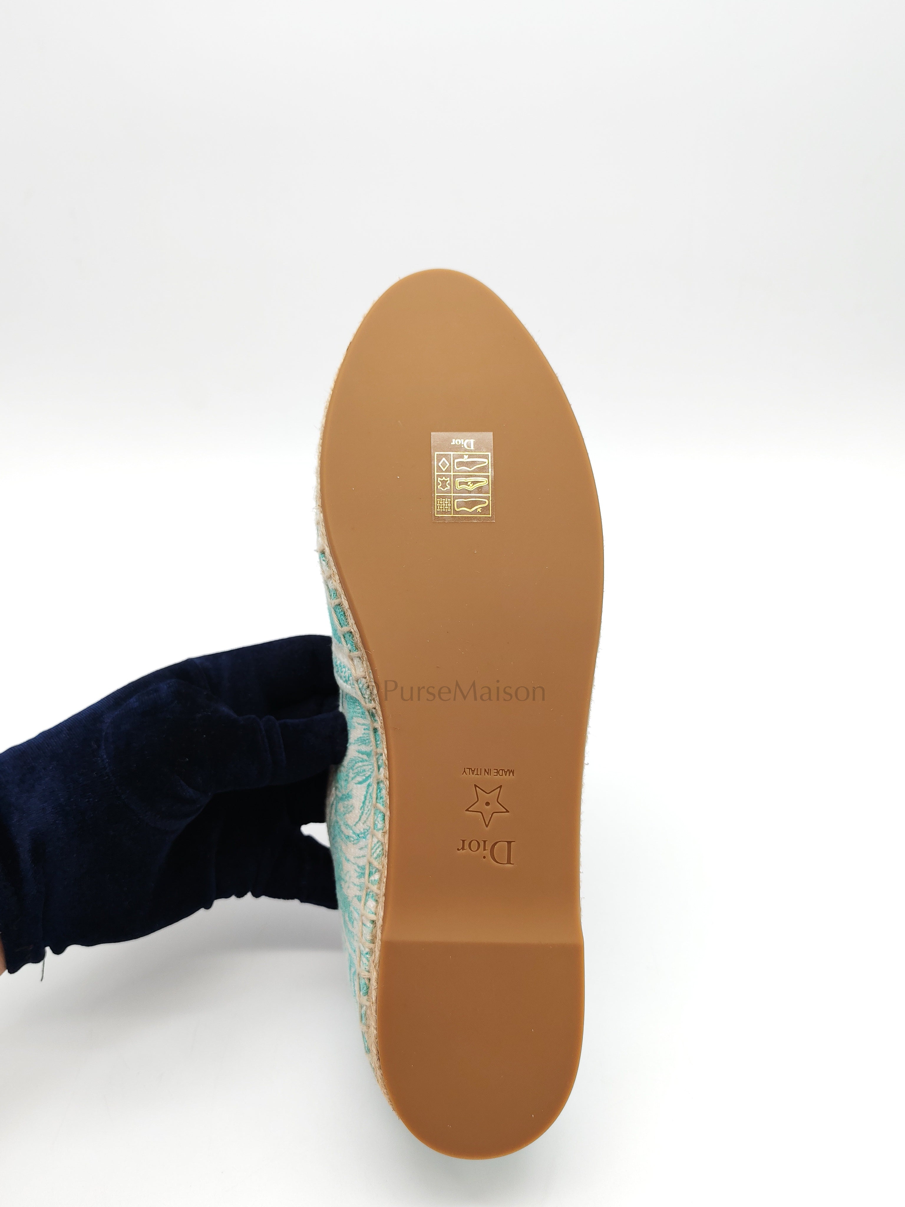 Granville Aquamarina Espadrille Shoes Size 41EU (26cm)