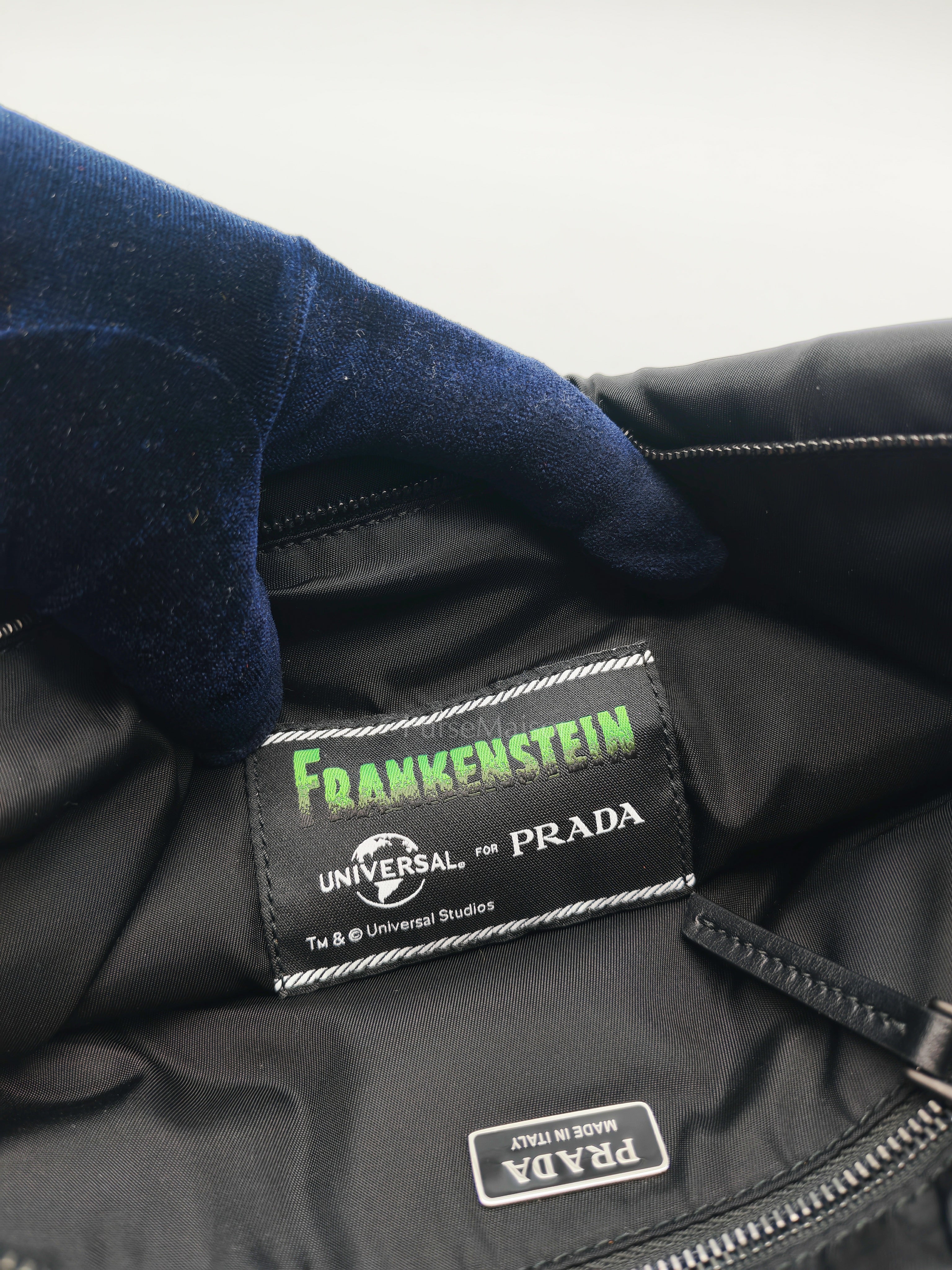 Prada x Universal Studios Frankenstein Heart in Black Tessuto Nylon Pouch