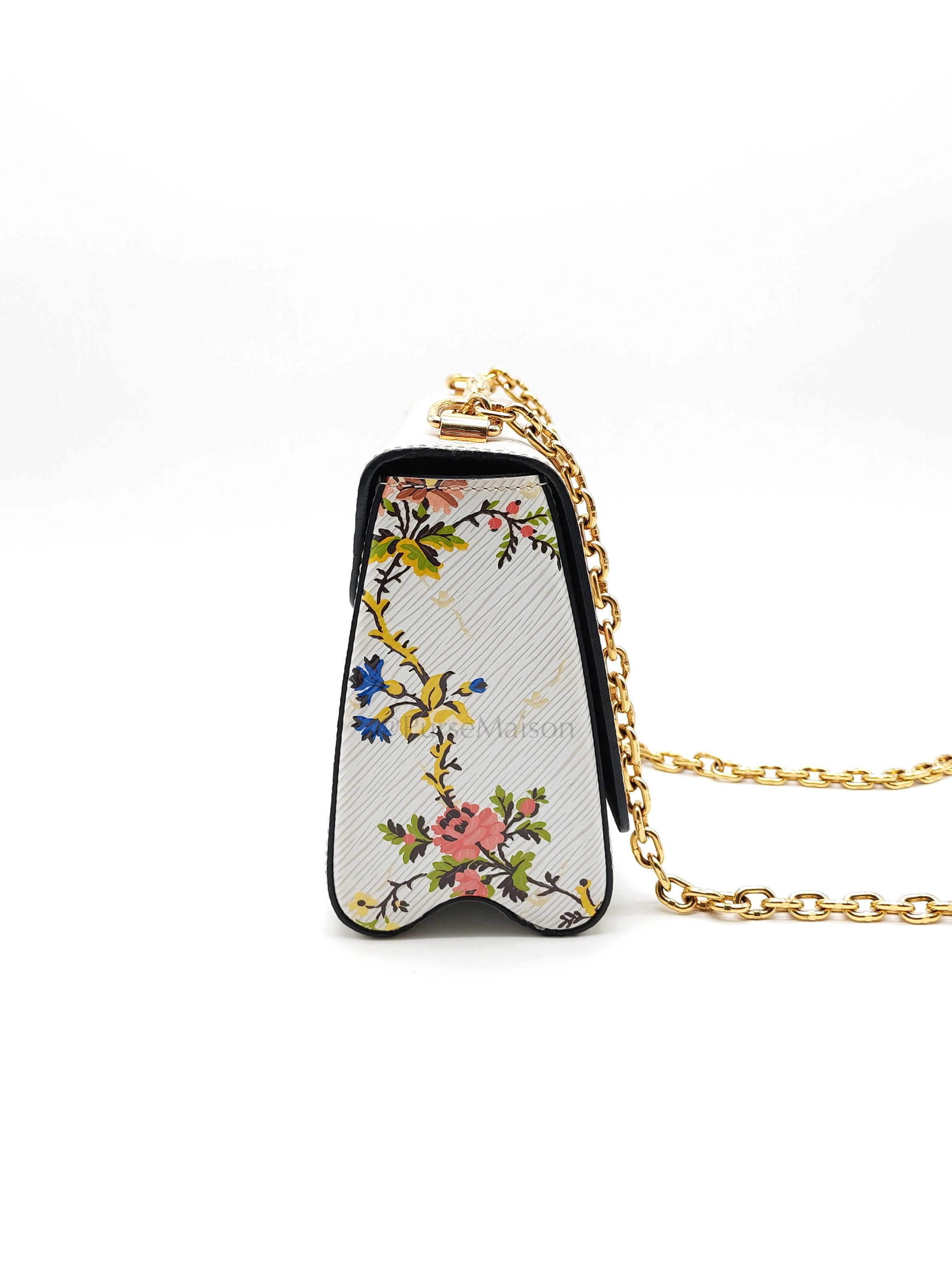 Twist Lock MM in White Romantic Blossom Epi Leather & Gold Hardware (Date Code: SR0138)