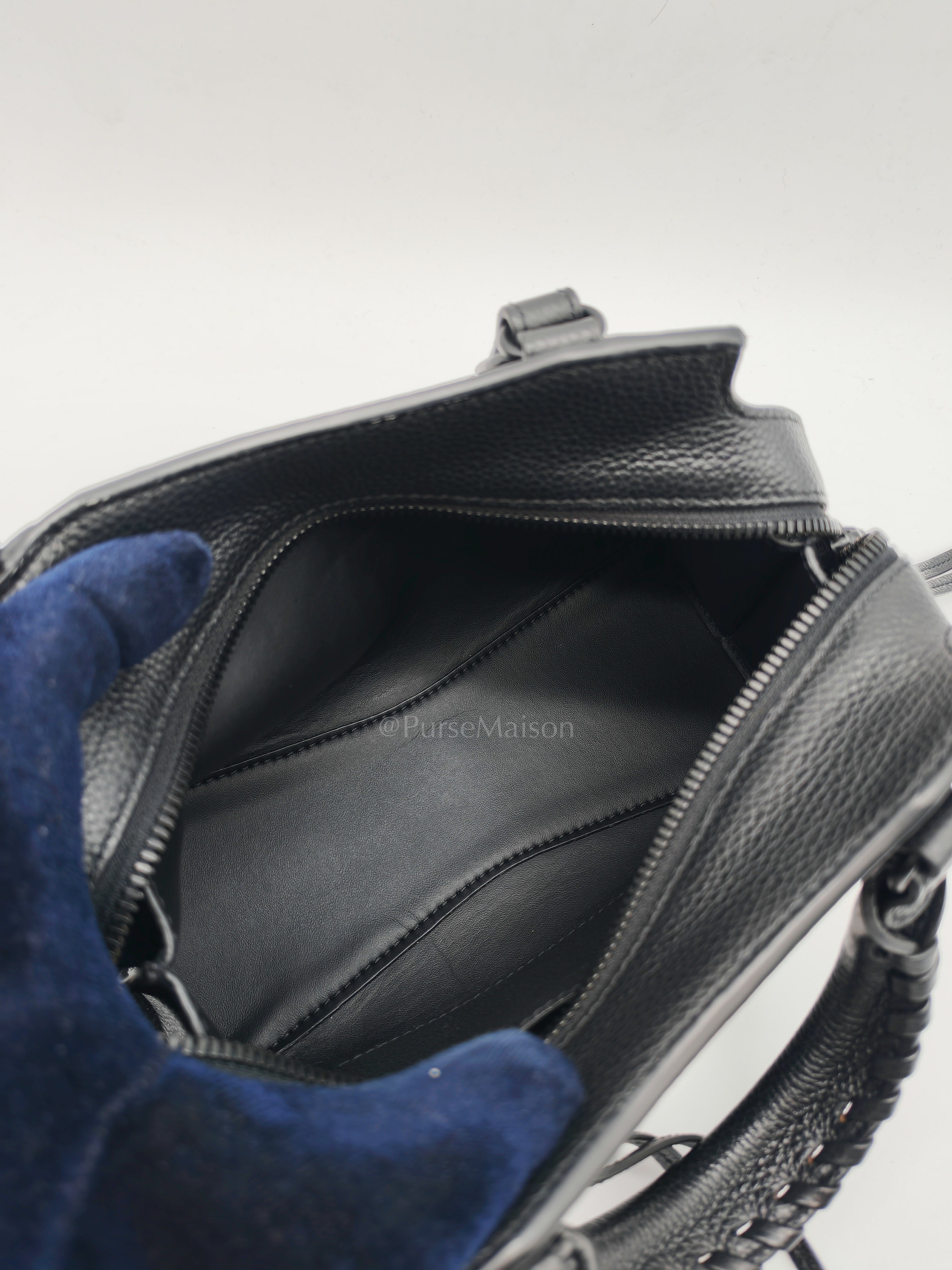 Neo Classic City Bag Mini in Black Grained Calfskin Leather