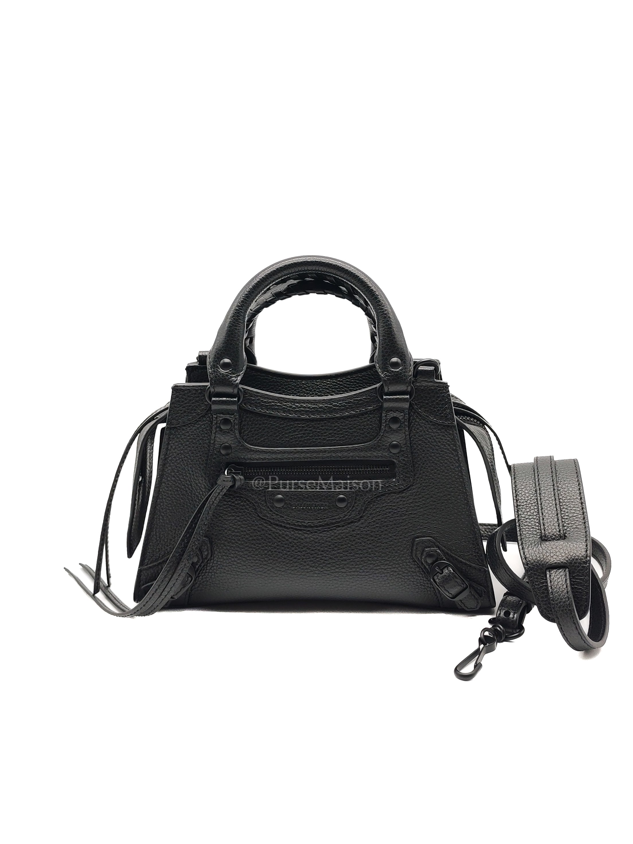 Neo Classic City Bag Mini in Black Grained Calfskin Leather