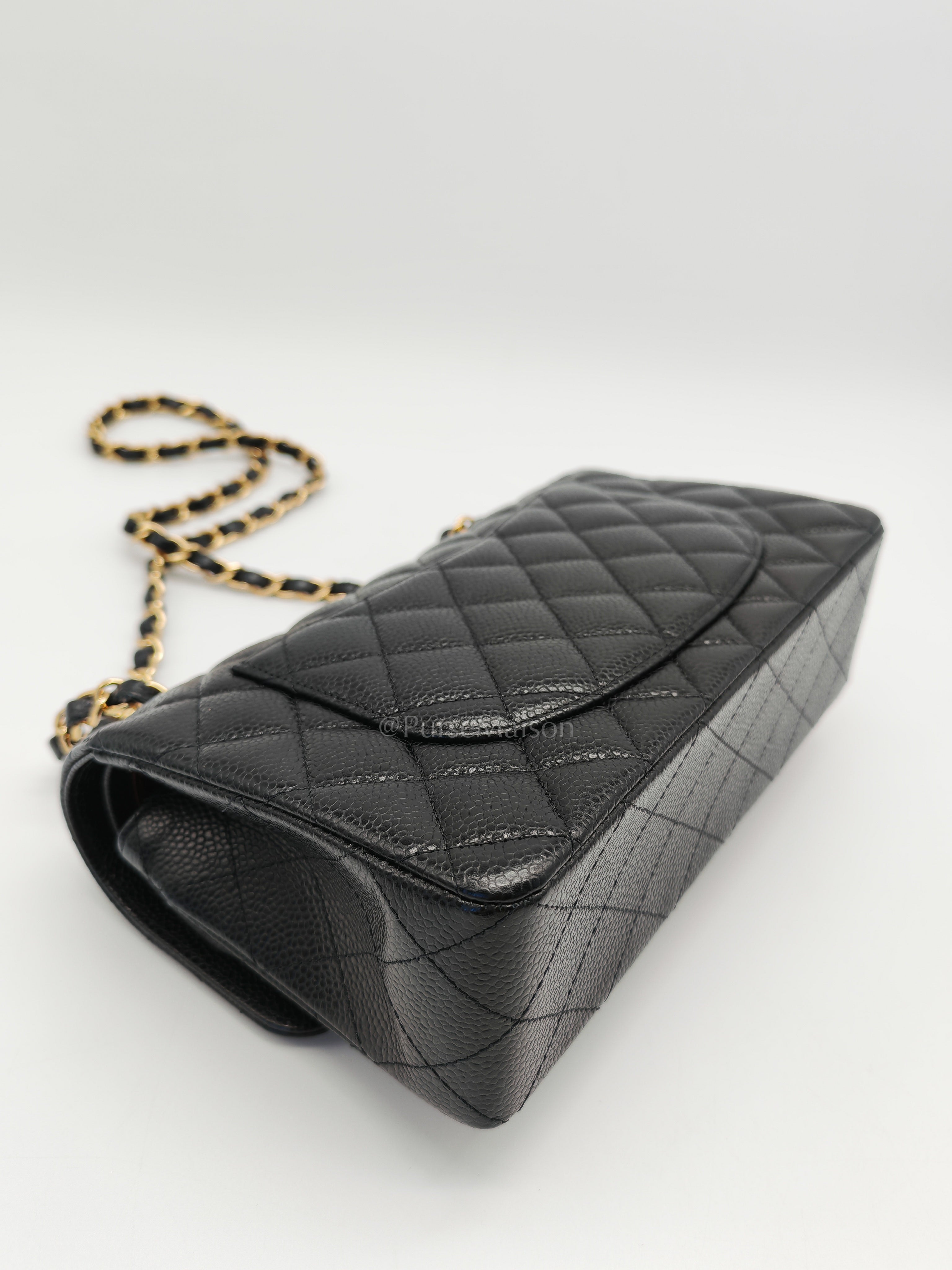 Classic Double Flap Small Black Caviar Leather in Gold Hardware (Series 31)