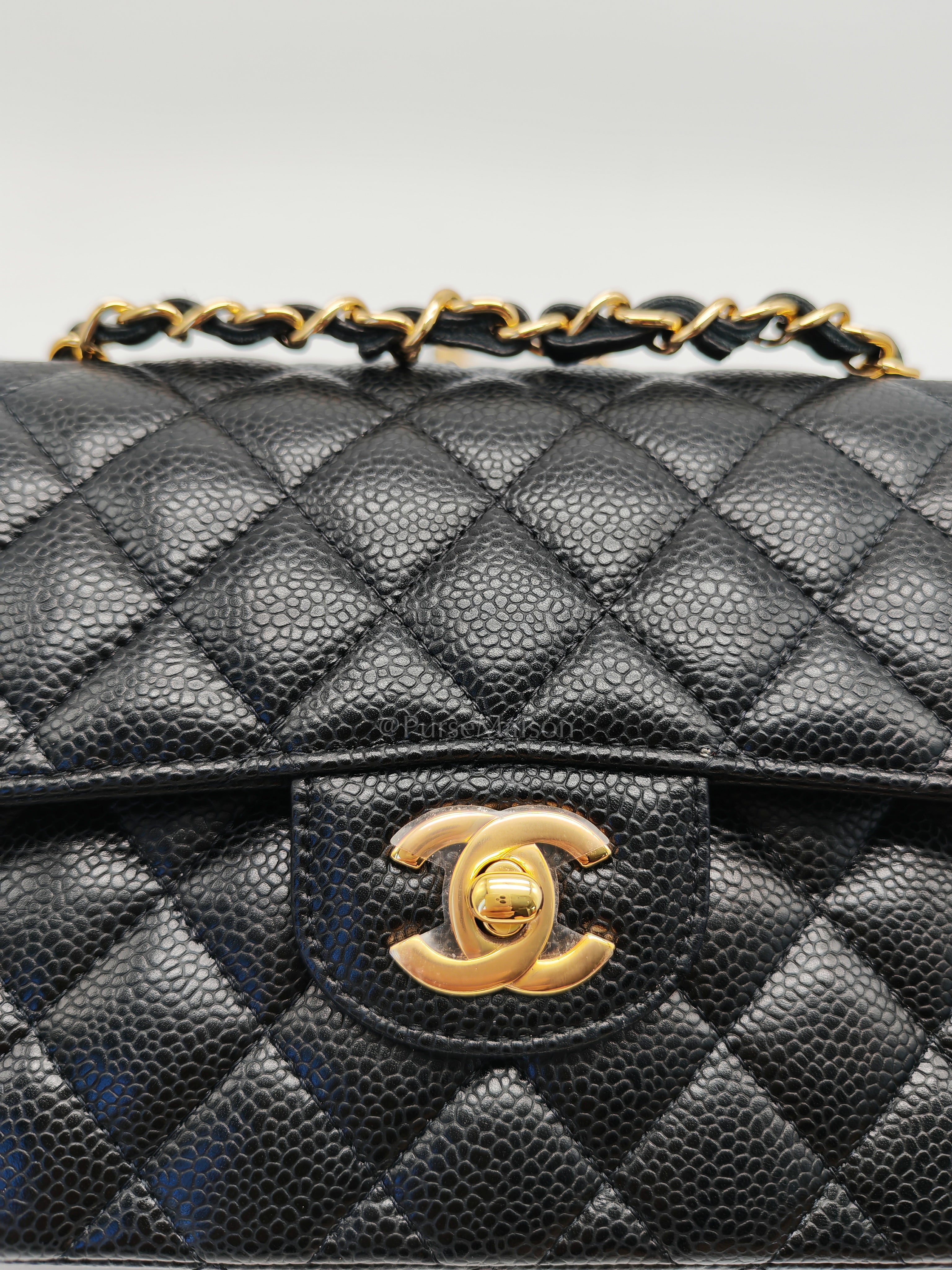 Classic Double Flap Small Black Caviar Leather in Gold Hardware (Series 31)