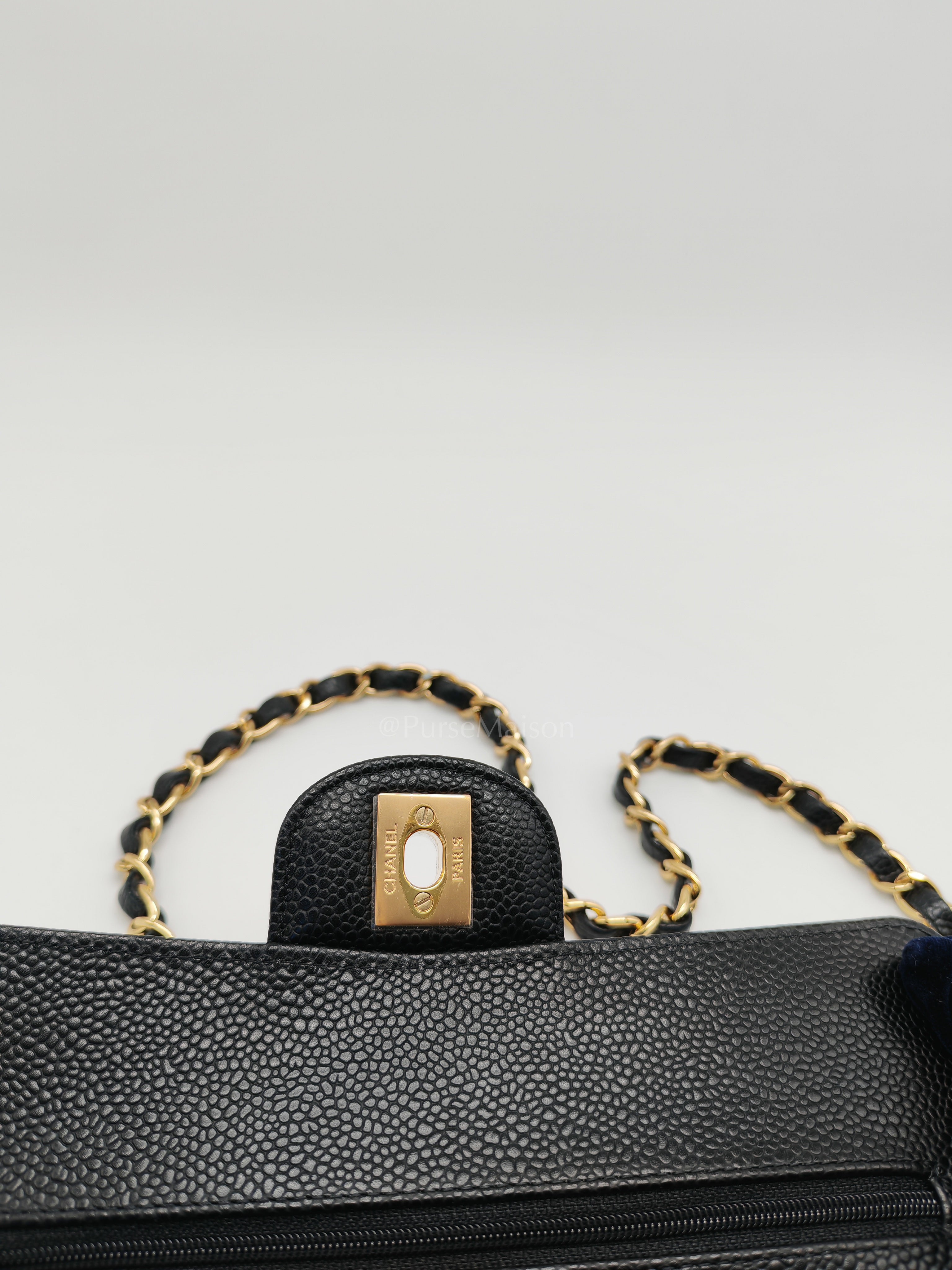Classic Double Flap Small Black Caviar Leather in Gold Hardware (Series 31)