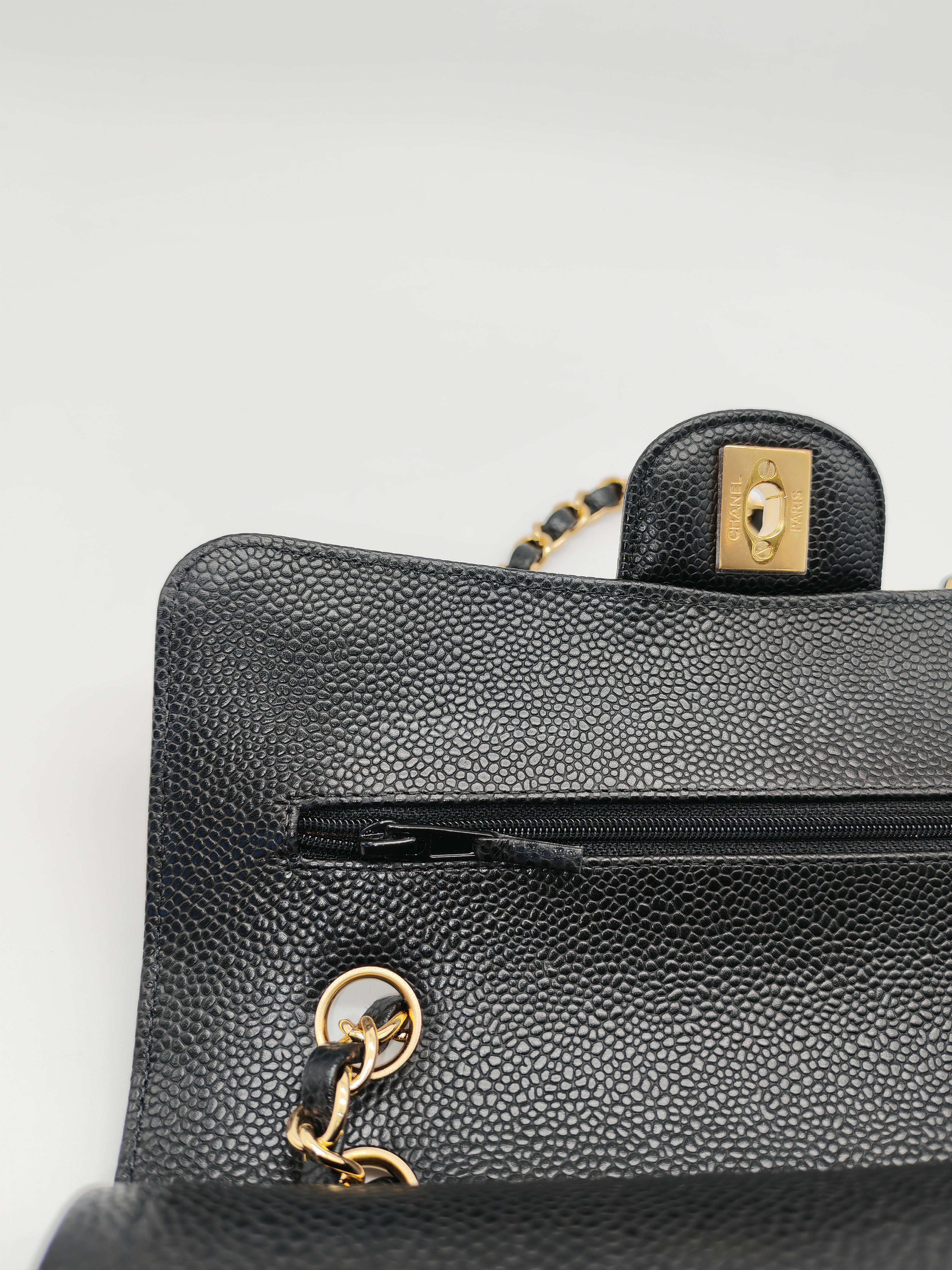 Classic Double Flap Small Black Caviar Leather in Gold Hardware (Series 31)