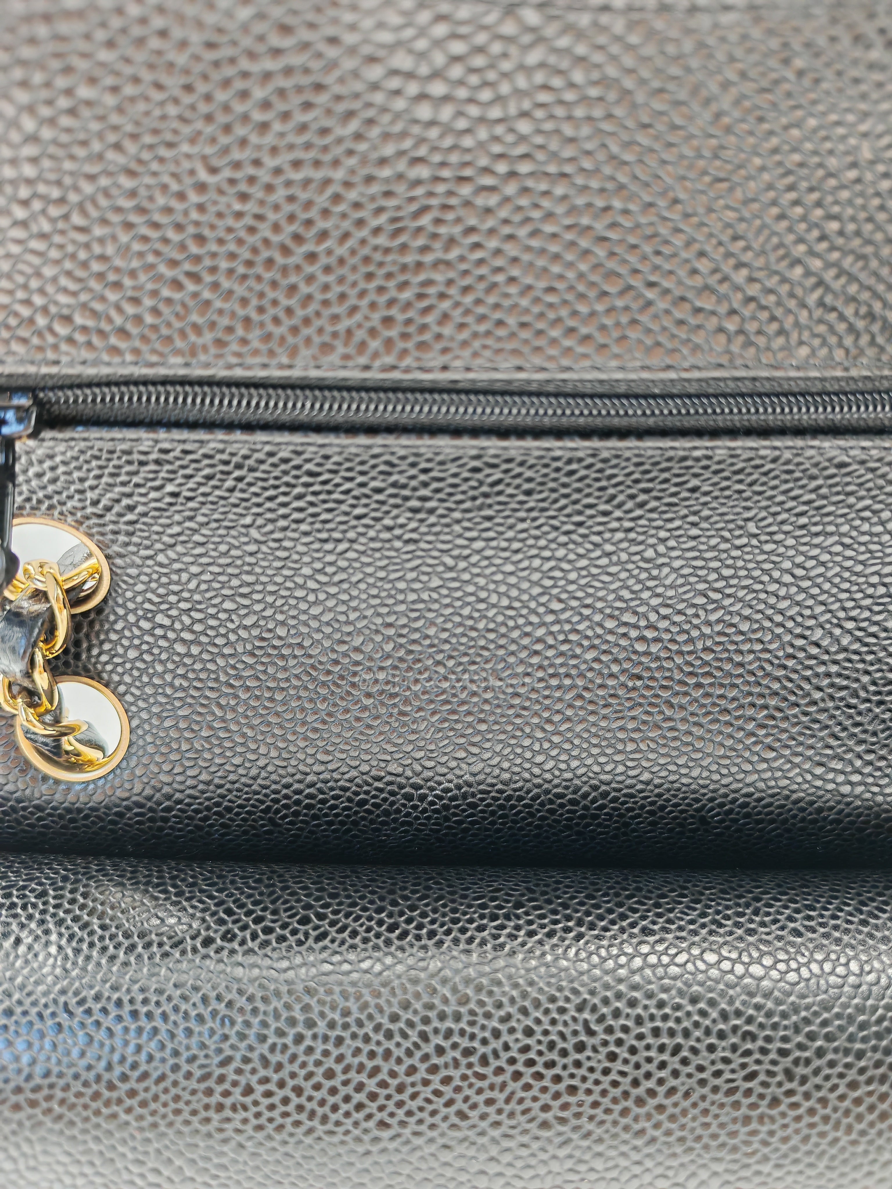 Classic Double Flap Small Black Caviar Leather in Gold Hardware (Series 31)