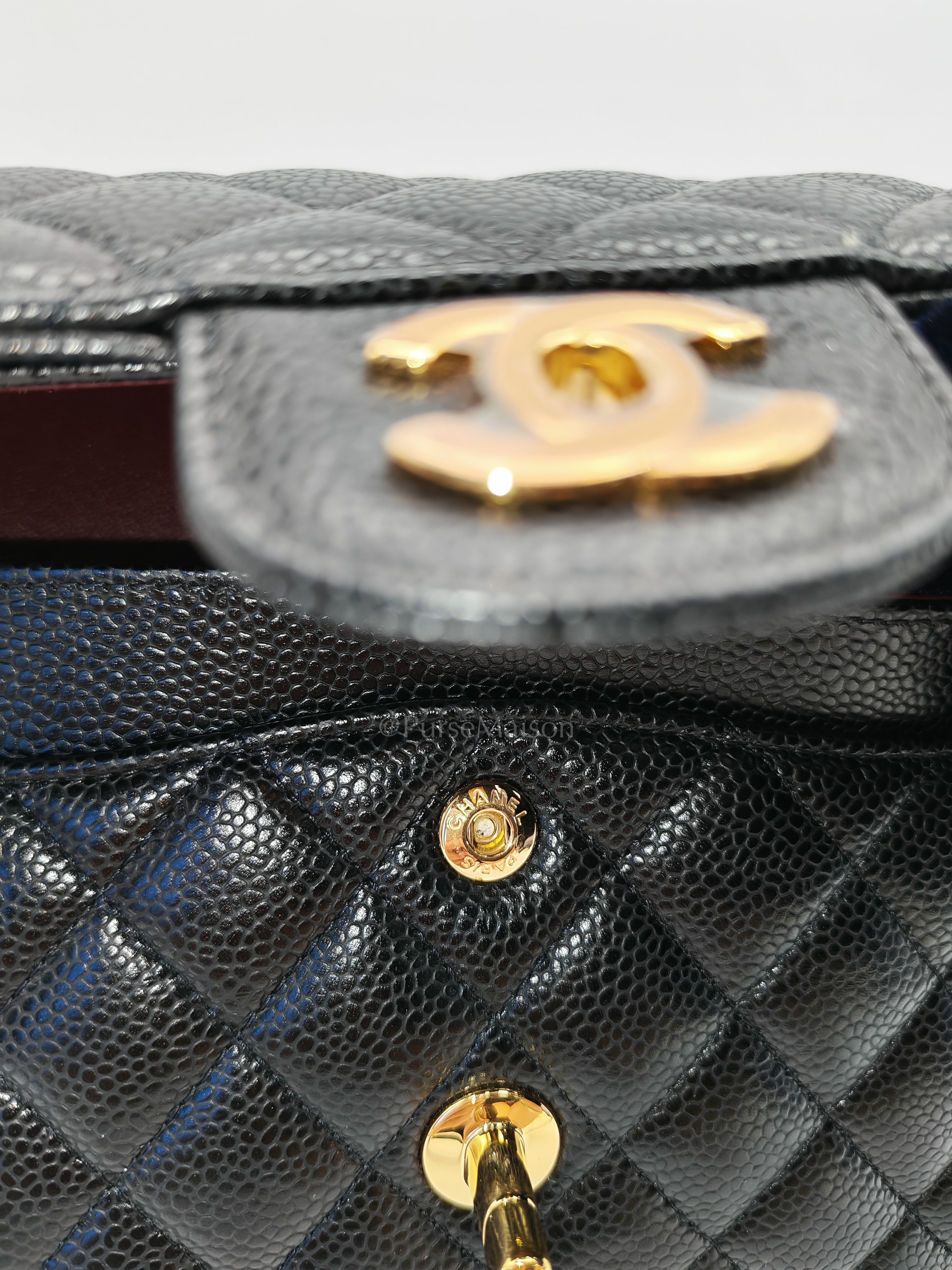 Classic Double Flap Small Black Caviar Leather in Gold Hardware (Series 31)