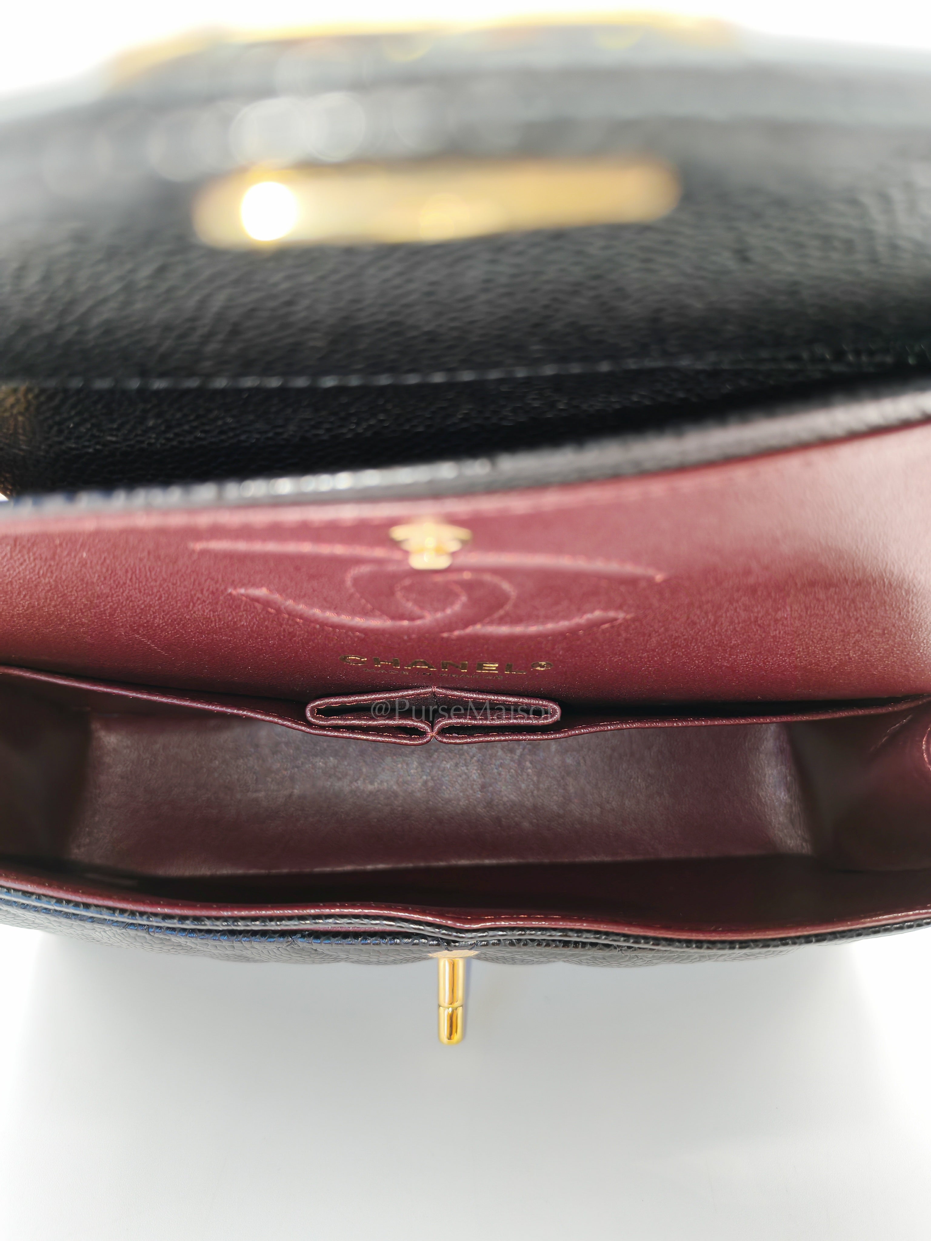 Classic Double Flap Small Black Caviar Leather in Gold Hardware (Series 31)
