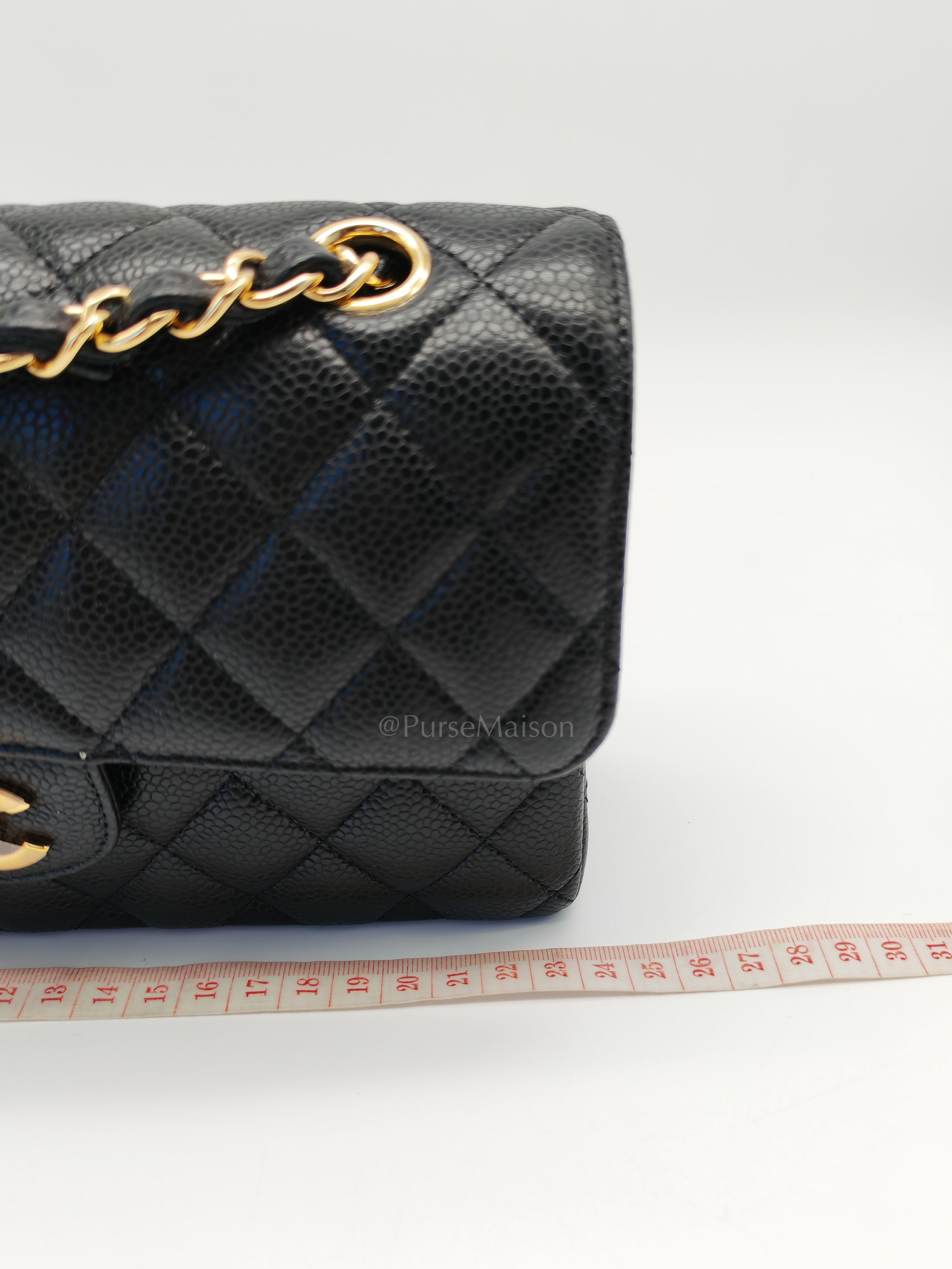 Classic Double Flap Small Black Caviar Leather in Gold Hardware (Series 31)