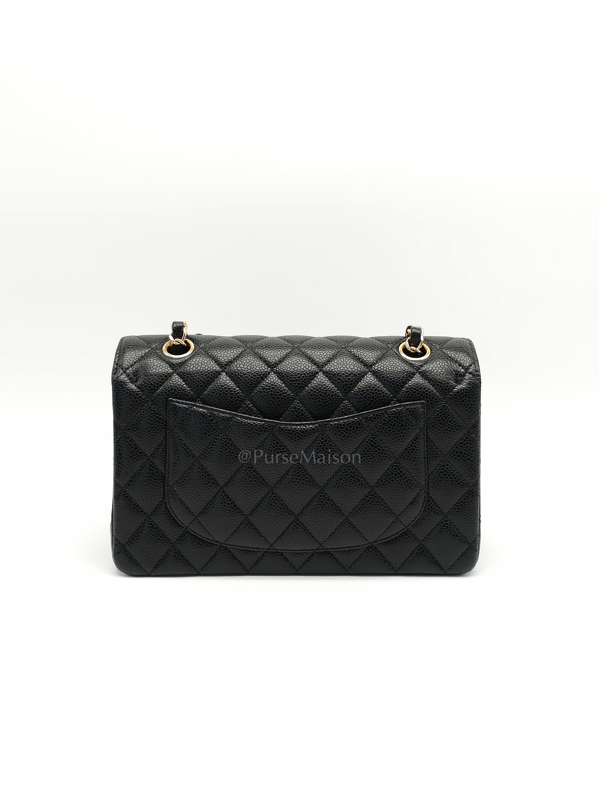 Classic Double Flap Small Black Caviar Leather in Gold Hardware (Series 31)