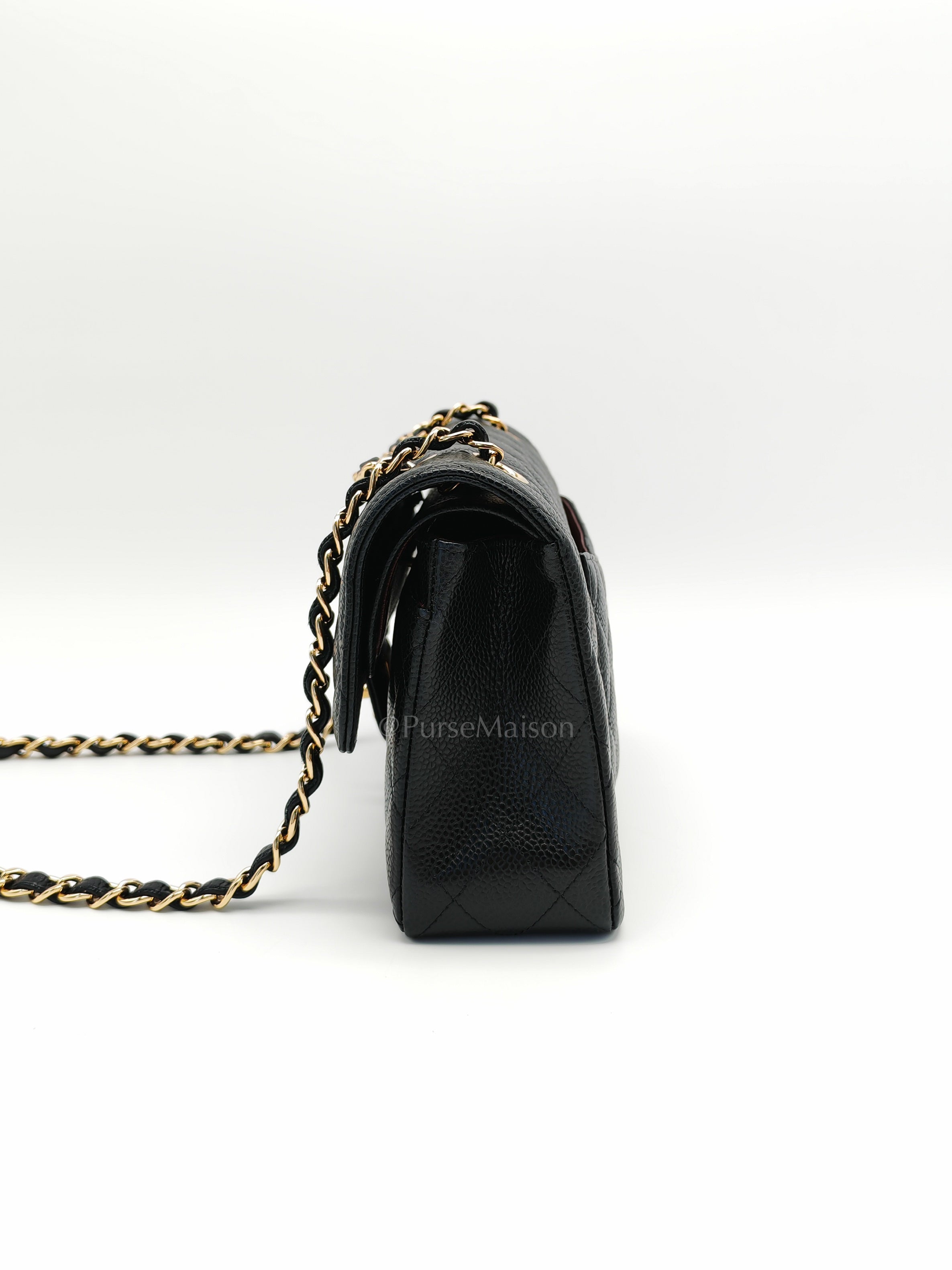 Classic Double Flap Small Black Caviar Leather in Gold Hardware (Series 31)