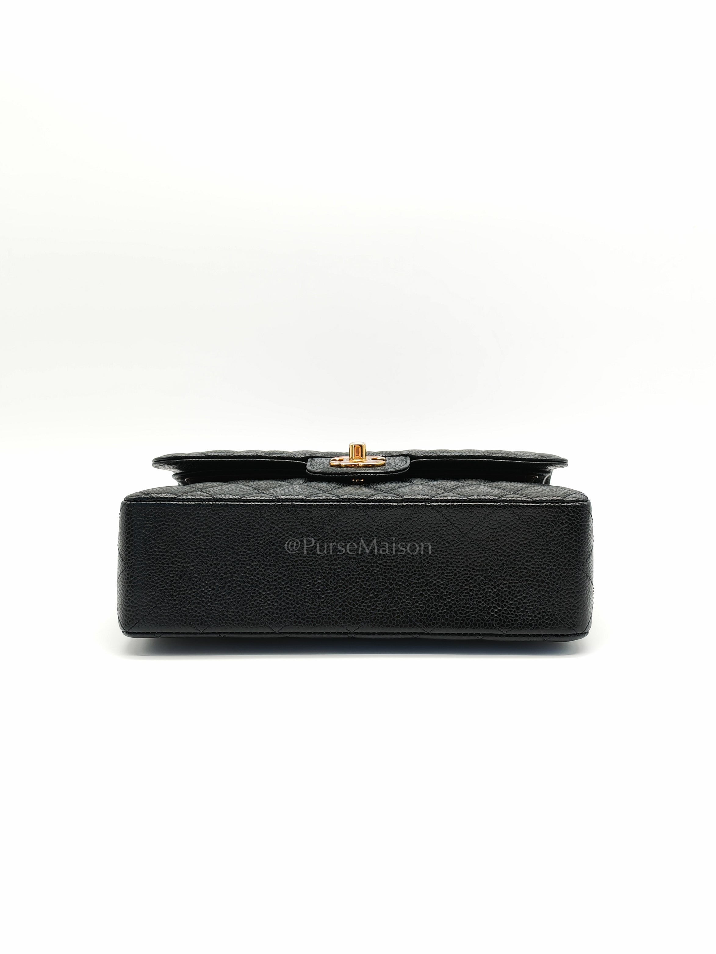 Classic Double Flap Small Black Caviar Leather in Gold Hardware (Series 31)