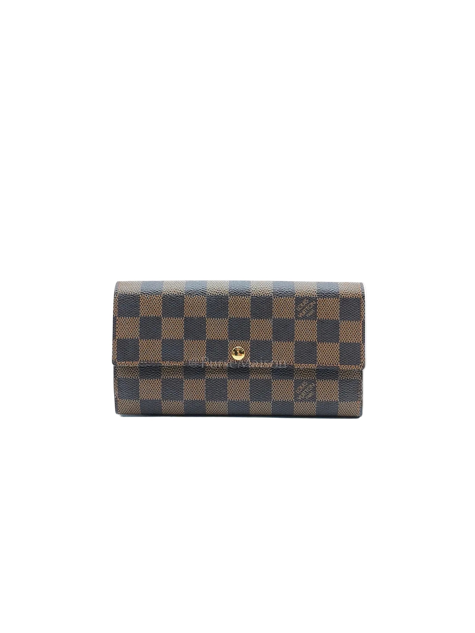 Sarah Long Wallet in Damier Ebene Canvas
