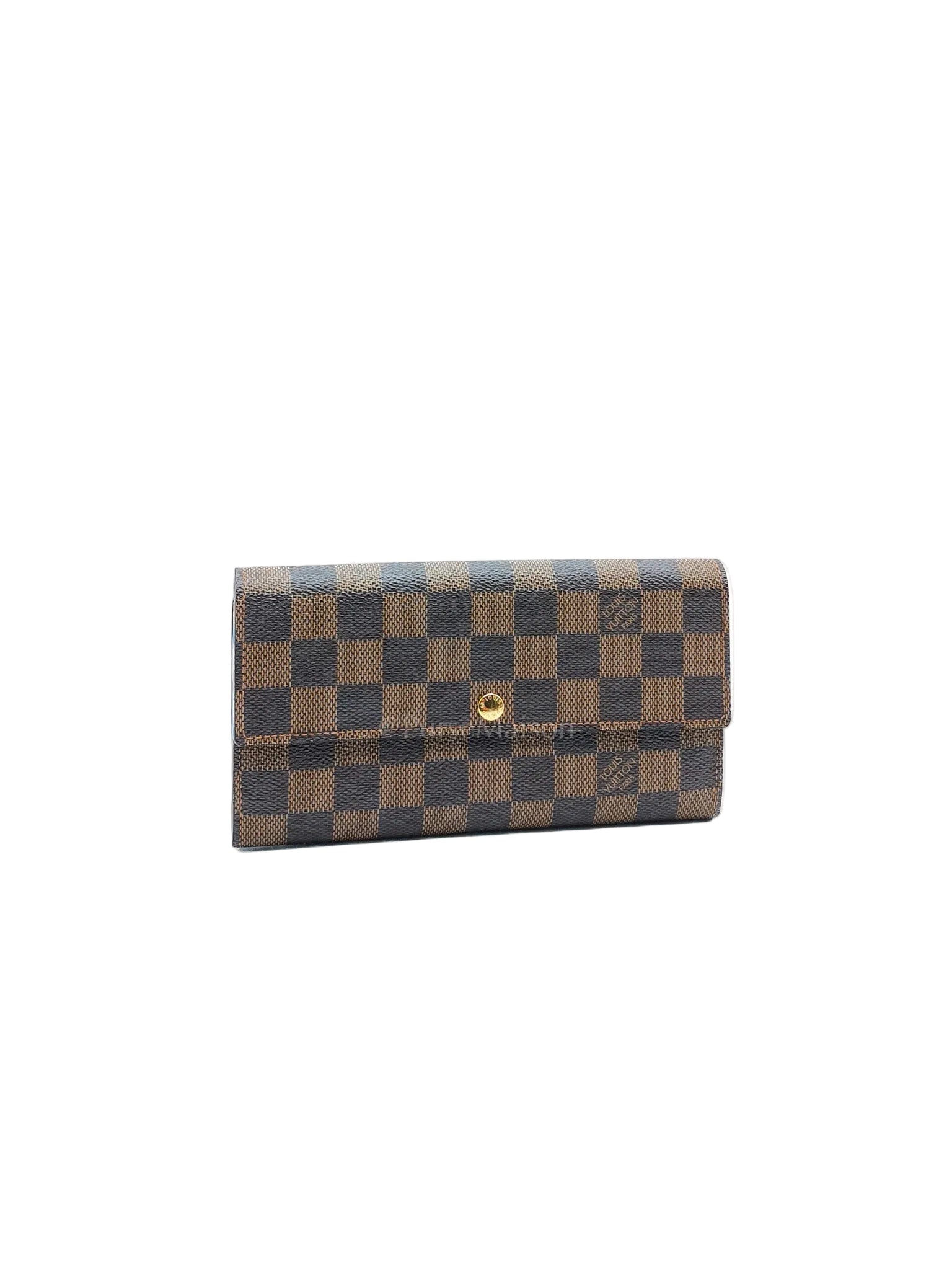 Sarah Long Wallet in Damier Ebene Canvas