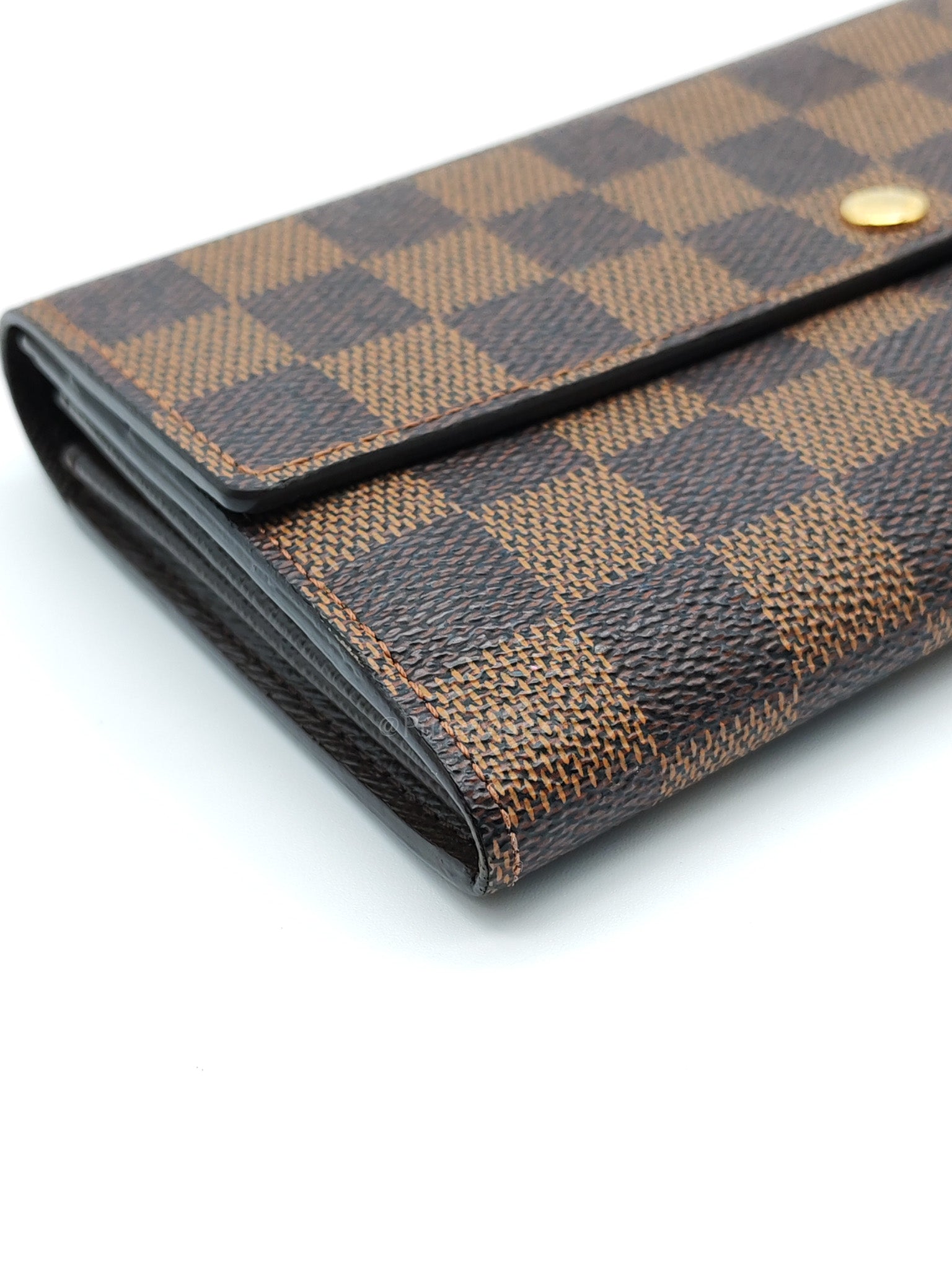 Sarah Long Wallet in Damier Ebene Canvas