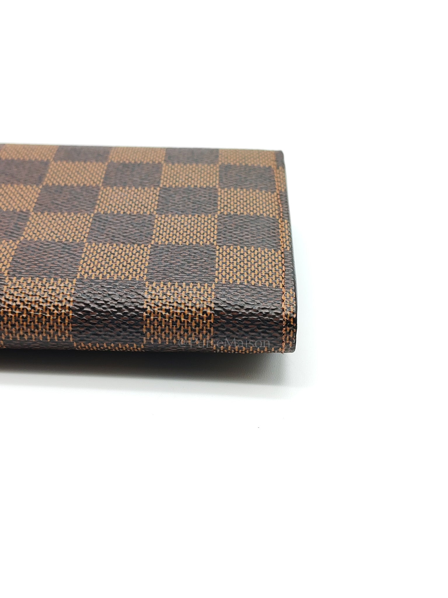 Sarah Long Wallet in Damier Ebene Canvas