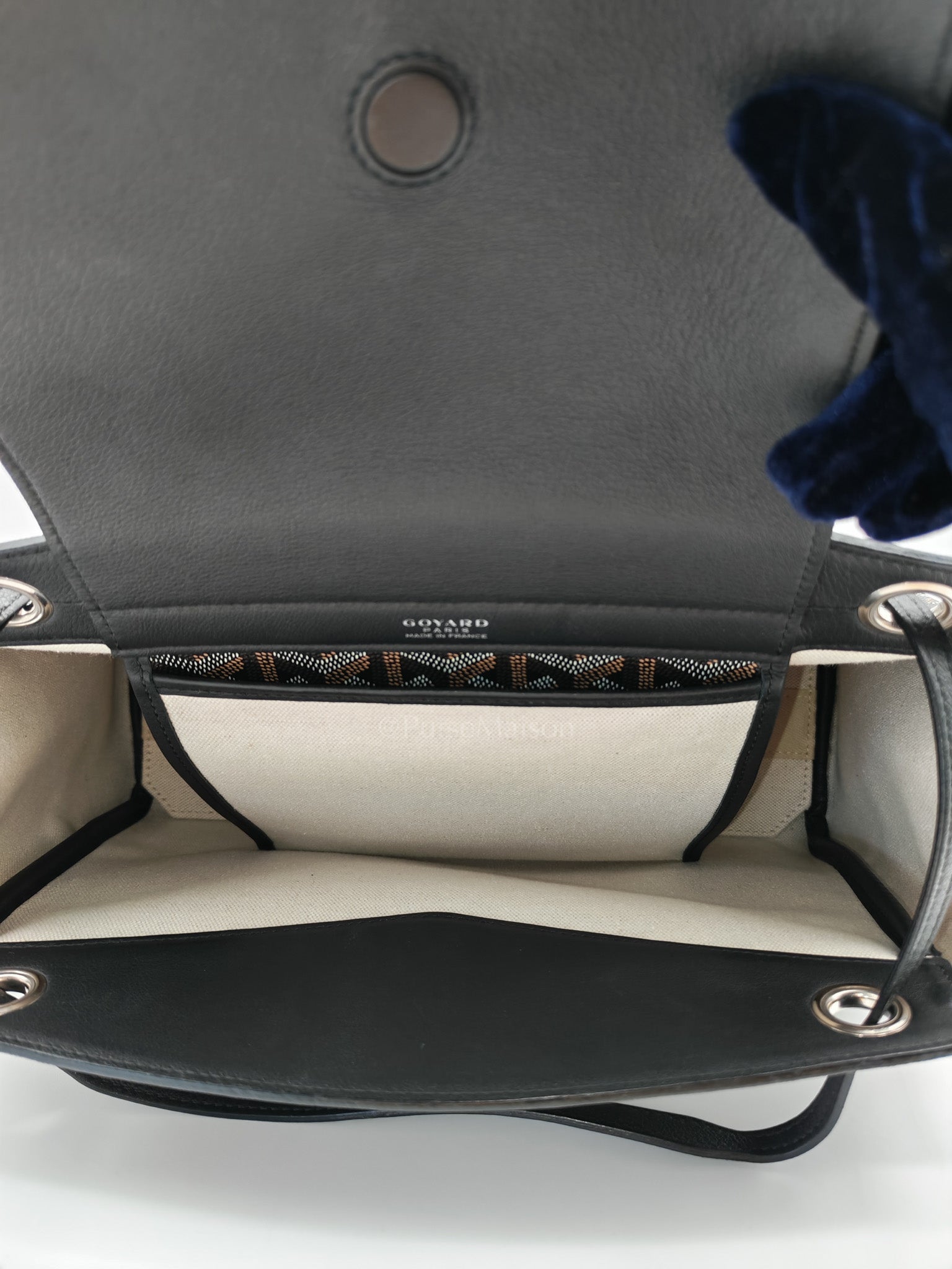 Rouette Souple PM in Black Goyardine Canvas & Silver Hardware