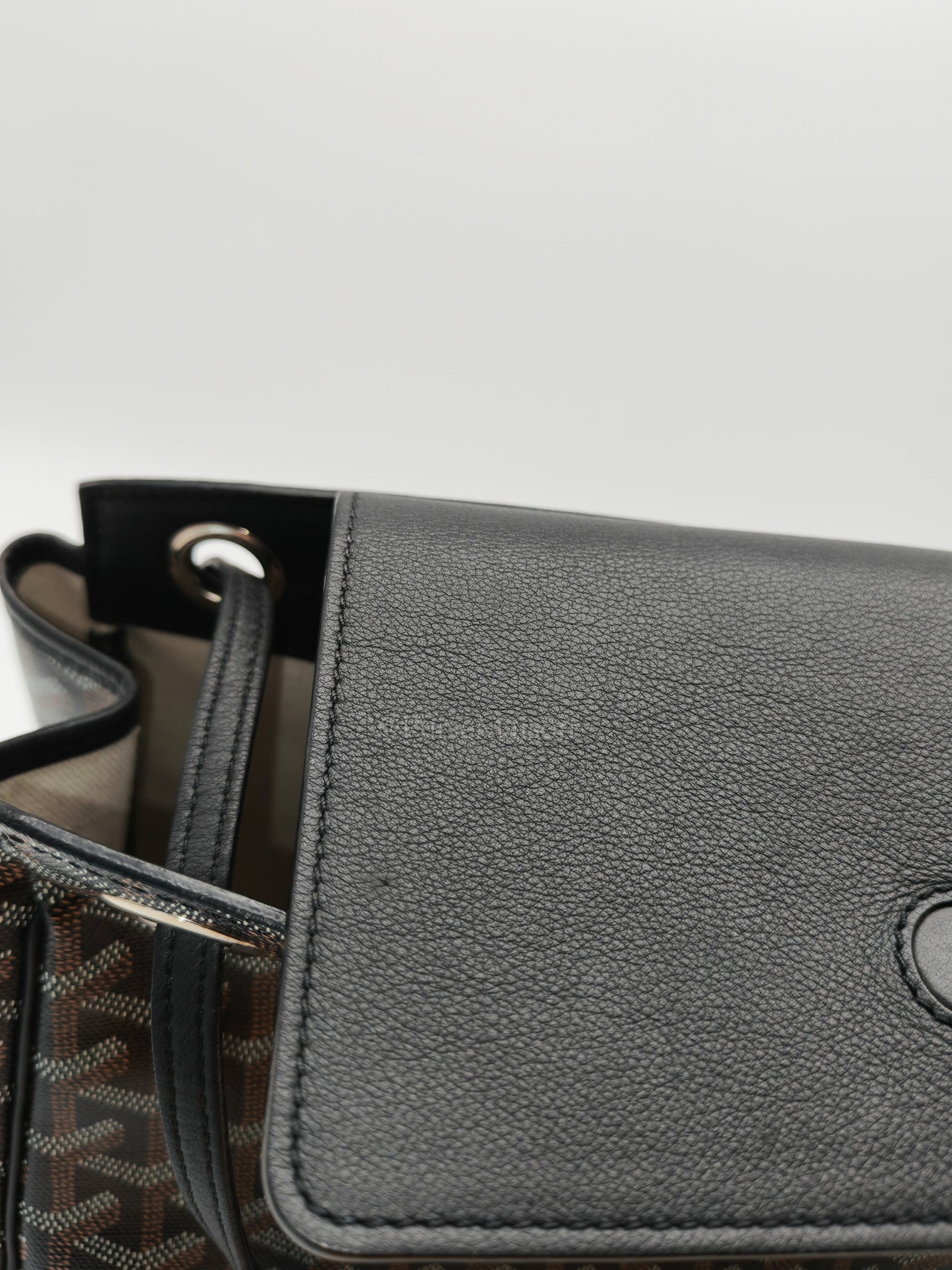 Rouette Souple PM in Black Goyardine Canvas & Silver Hardware