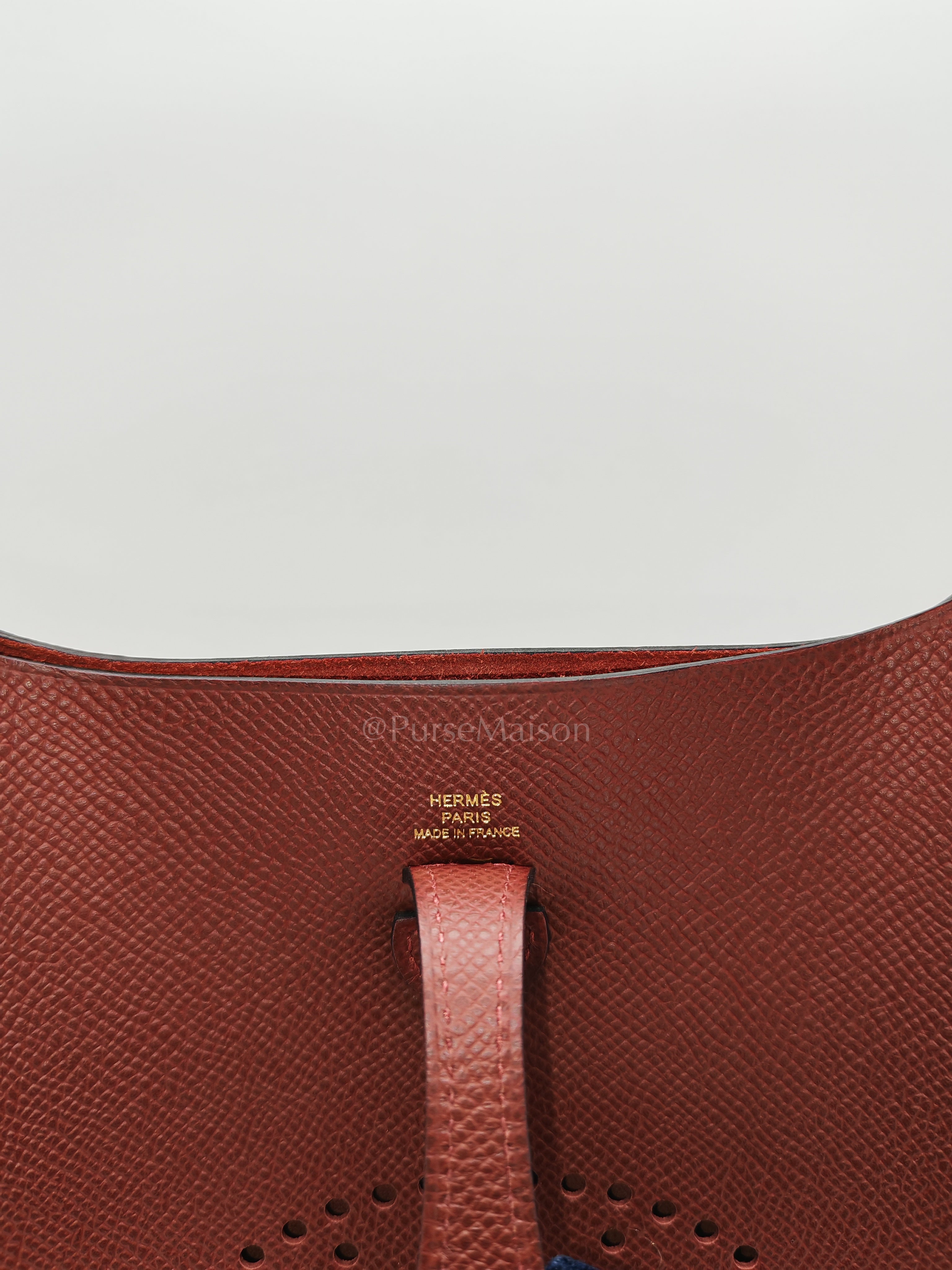 Evelyne 16 TPM Sellier in Rouge H Epsom Leather and Gold Hardware Stamp K(2025)