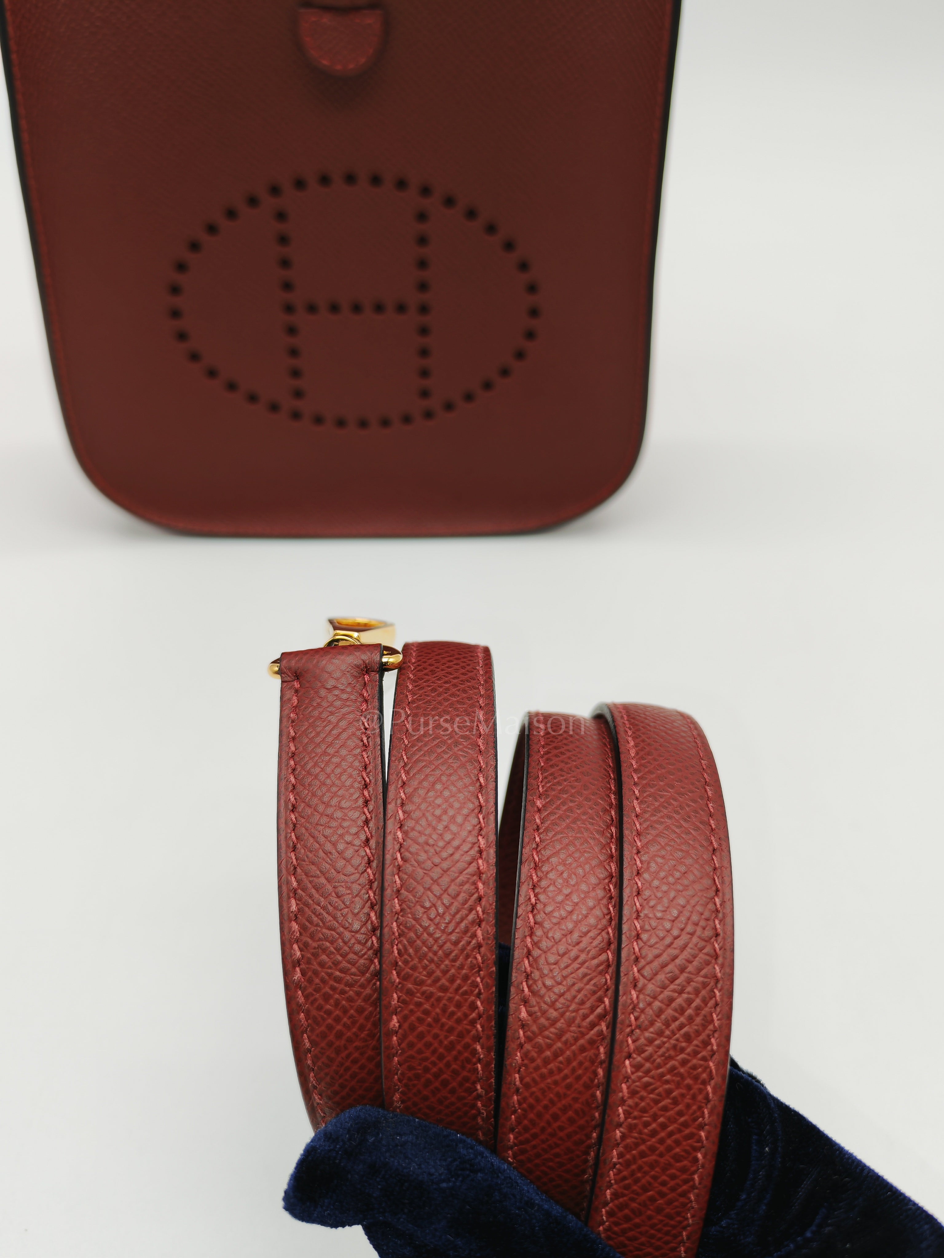 Evelyne 16 TPM Sellier in Rouge H Epsom Leather and Gold Hardware Stamp K(2025)