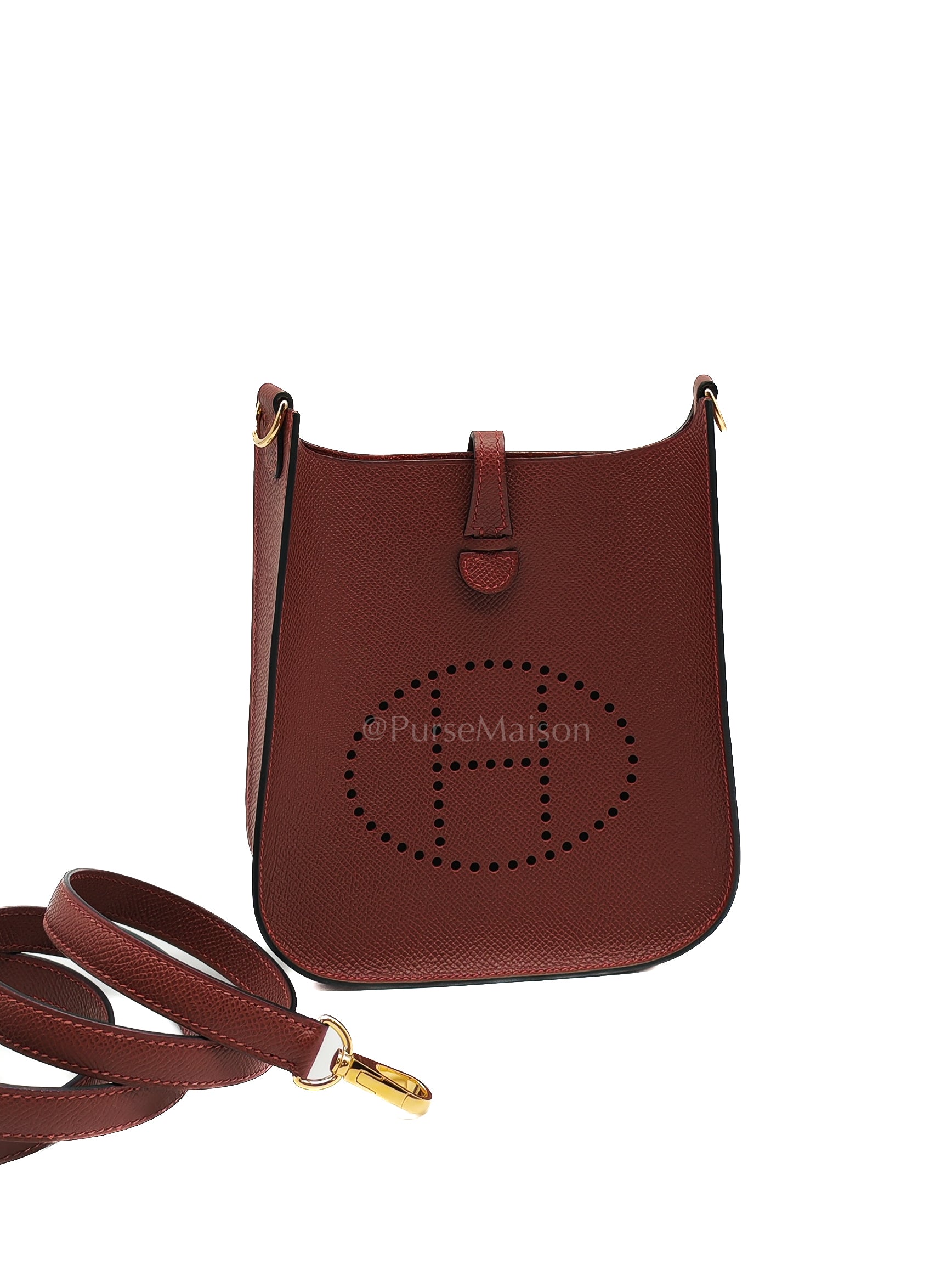 Evelyne 16 TPM Sellier in Rouge H Epsom Leather and Gold Hardware Stamp K(2025)