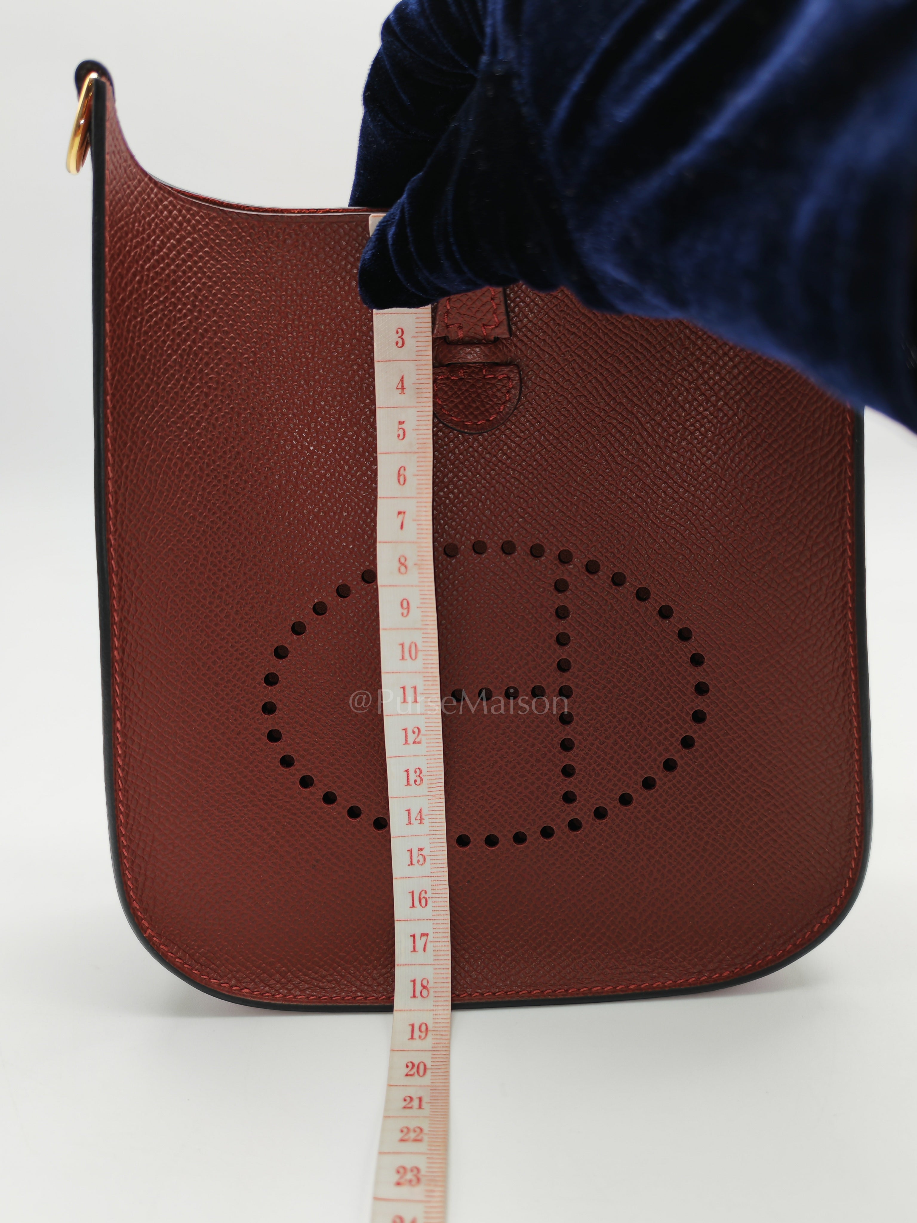 Evelyne 16 TPM Sellier in Rouge H Epsom Leather and Gold Hardware Stamp K(2025)