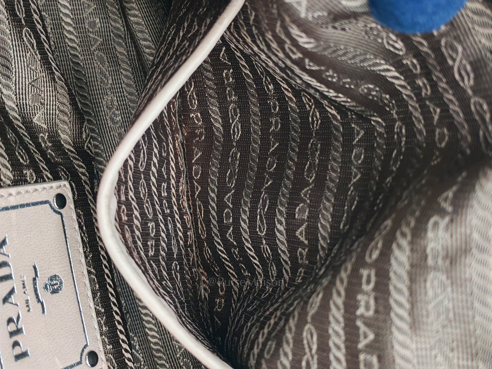 Nappa Graufre Satchel Bag in Cameo Leather & Silver Hardware