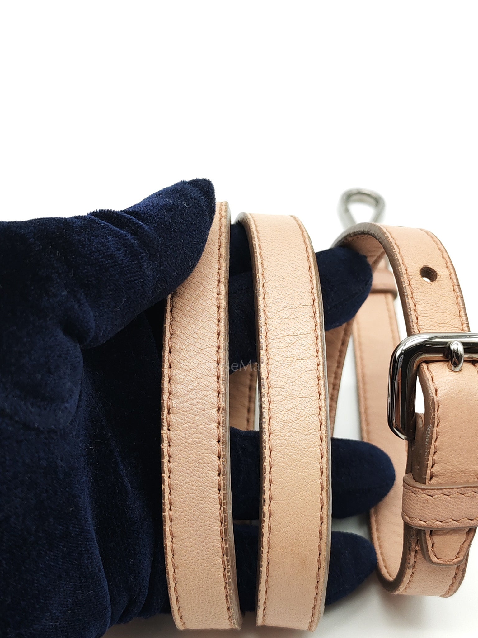 Nappa Graufre Satchel Bag in Cameo Leather & Silver Hardware