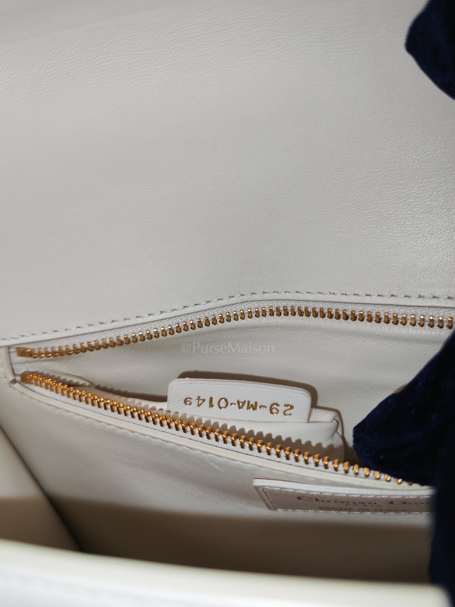 Montaigne in Medium White Calfskin Leather Crossbody Bag