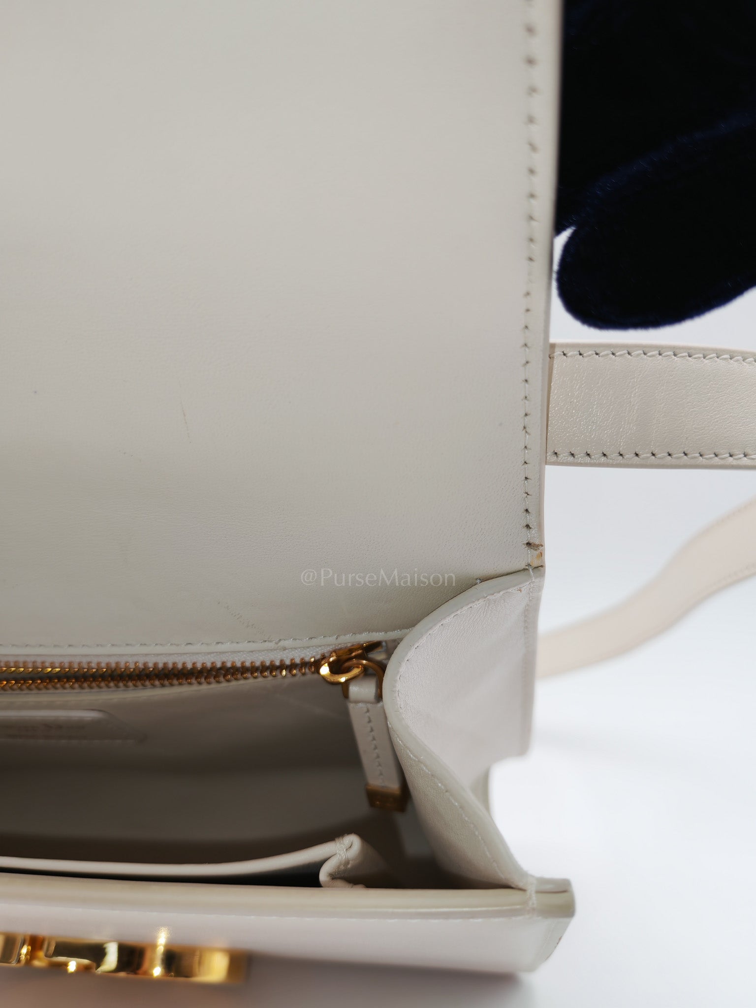 Montaigne in Medium White Calfskin Leather Crossbody Bag