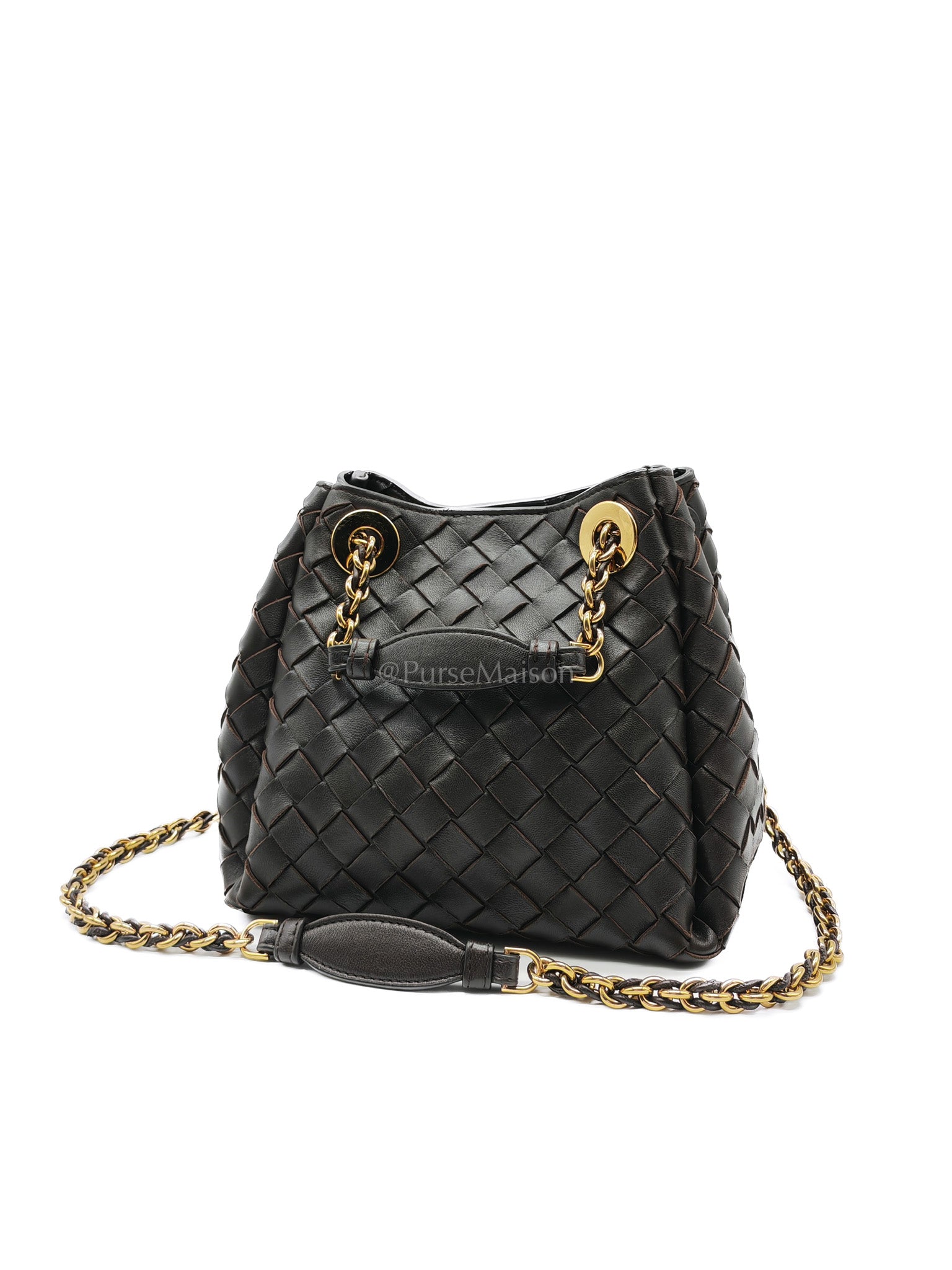 Parachute Small in Fondant Intrecciato Leather Chain Bag