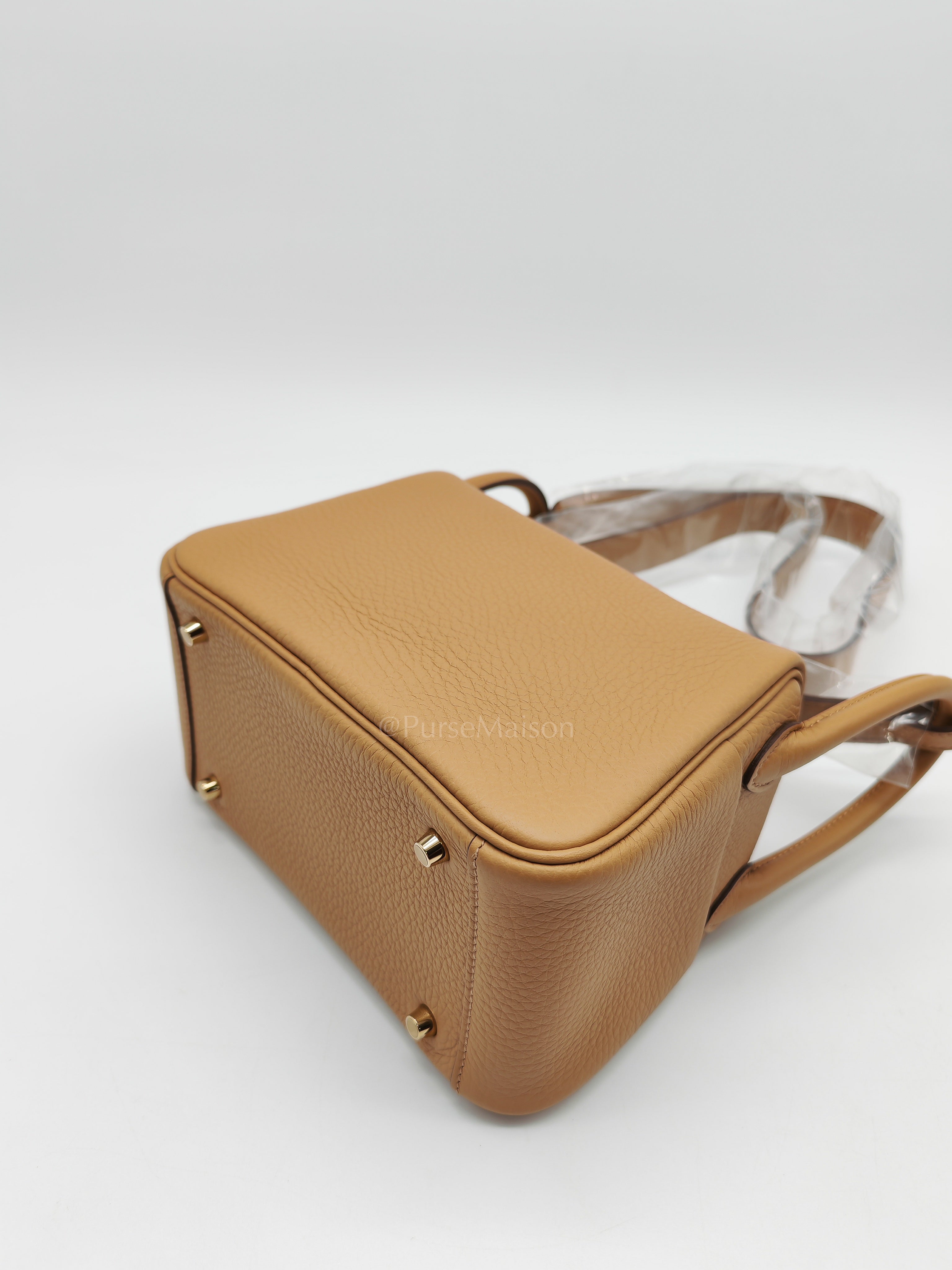 Mini Lindy Biscuit In Clemence Leather and Gold Hardware Stamp K (2025)
