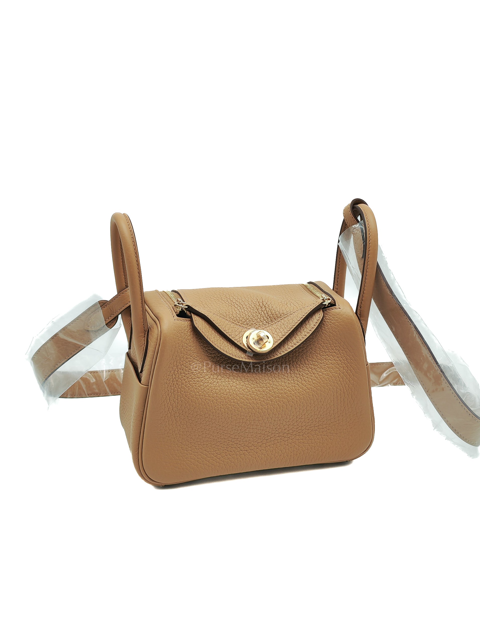 Mini Lindy Biscuit In Clemence Leather and Gold Hardware Stamp K (2025)
