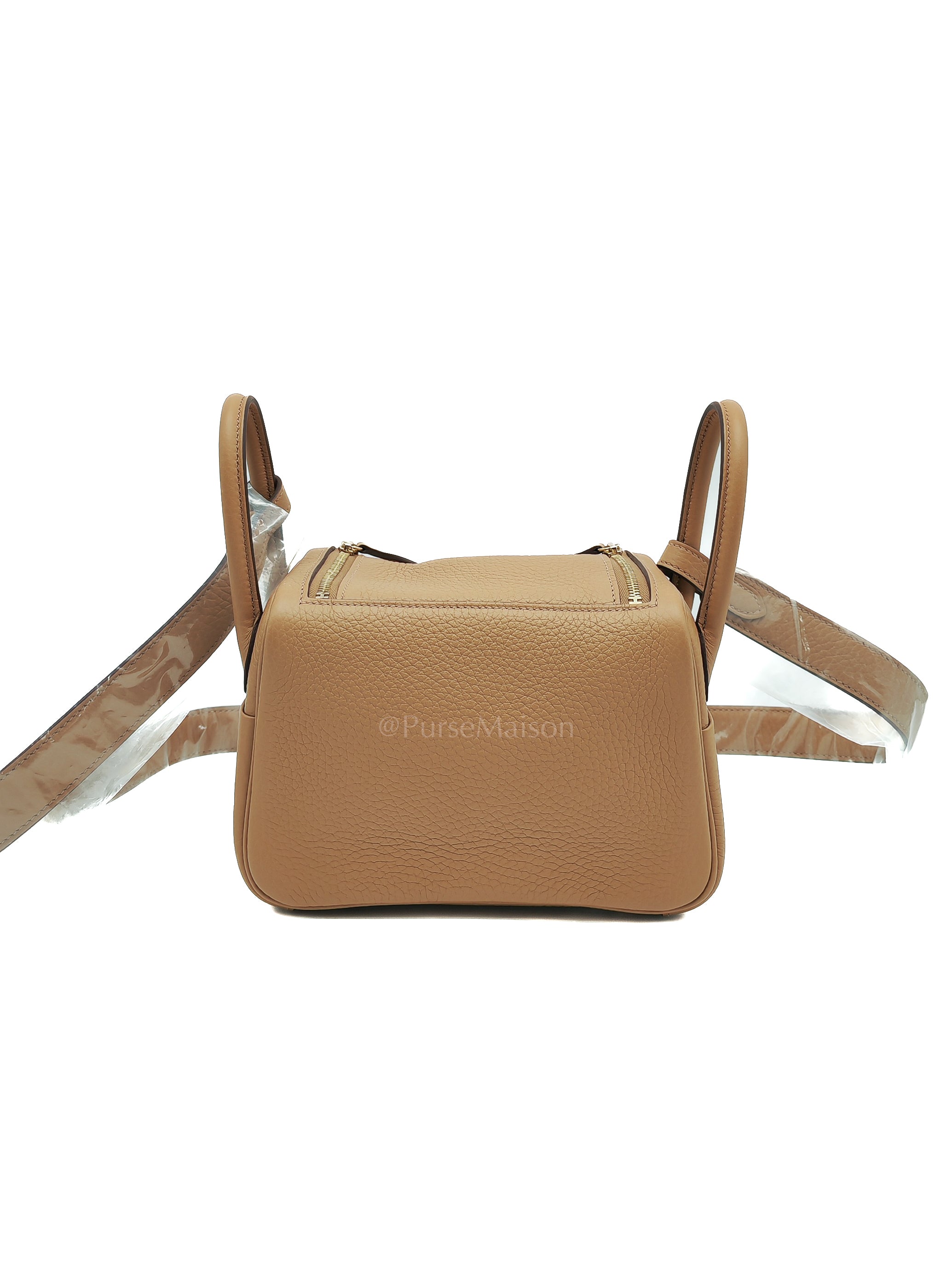 Mini Lindy Biscuit In Clemence Leather and Gold Hardware Stamp K (2025)