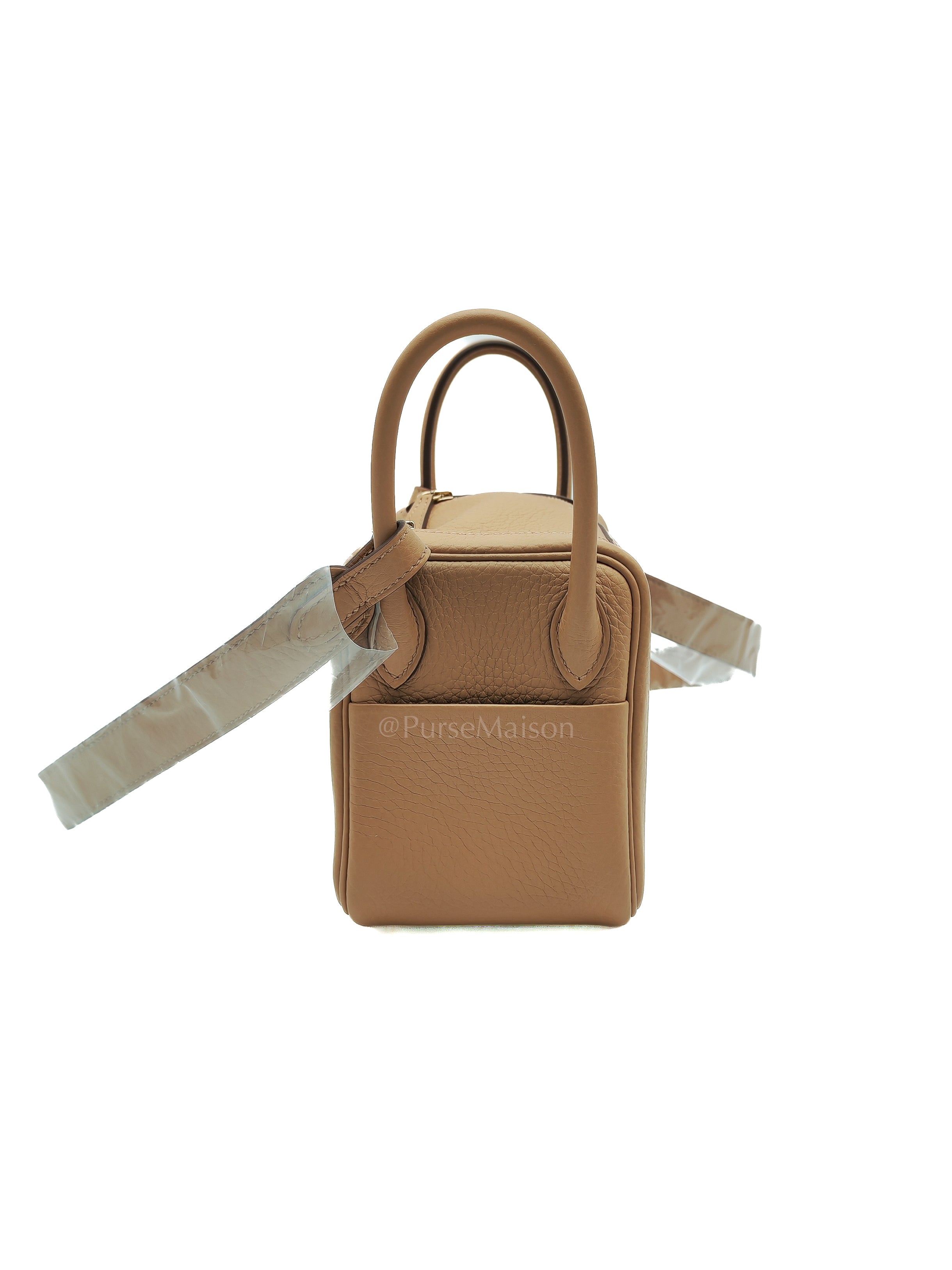 Mini Lindy Biscuit In Clemence Leather and Gold Hardware Stamp K (2025)